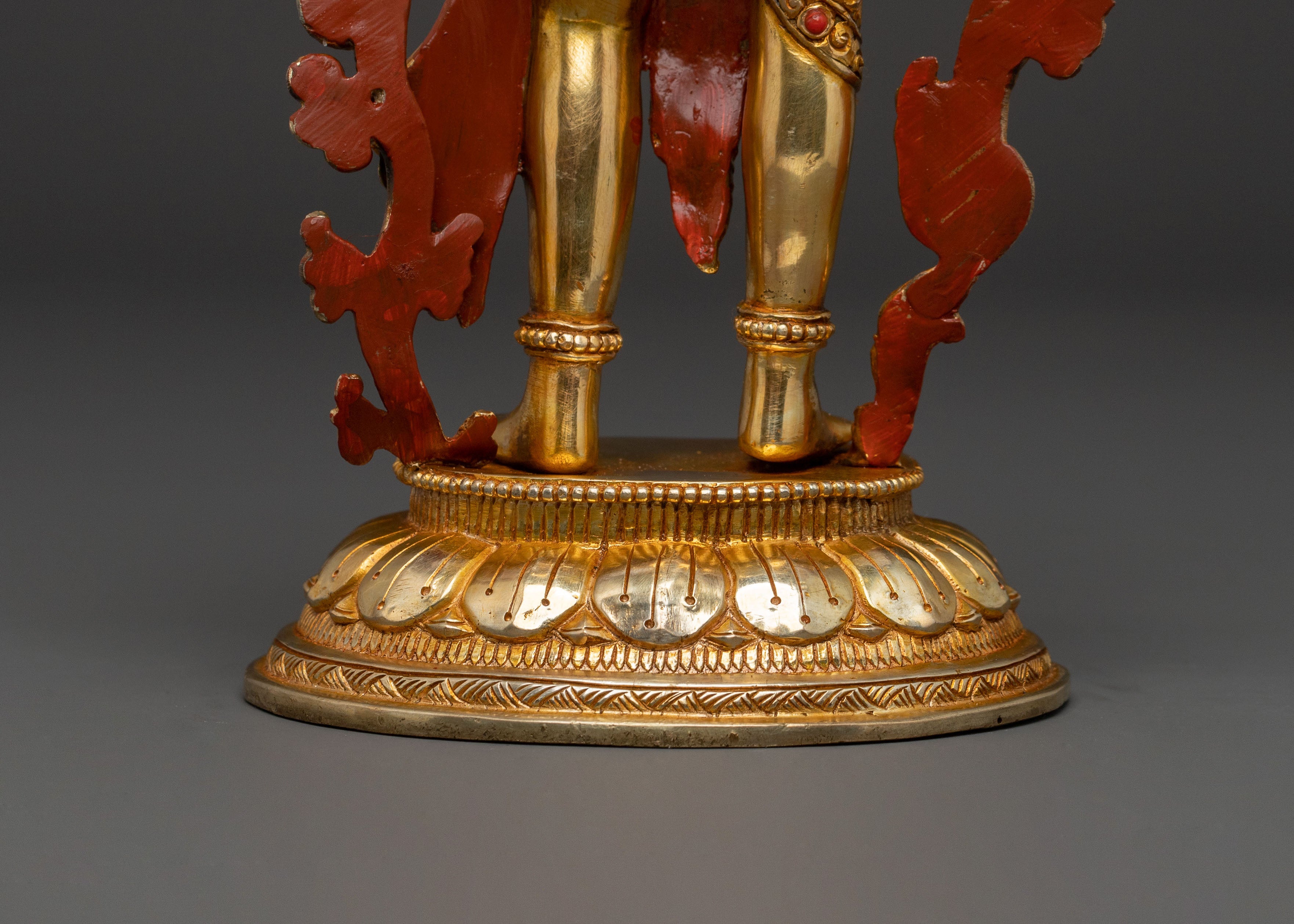 Padmapani Lokesvara Statue: 24K Gold Gilded
