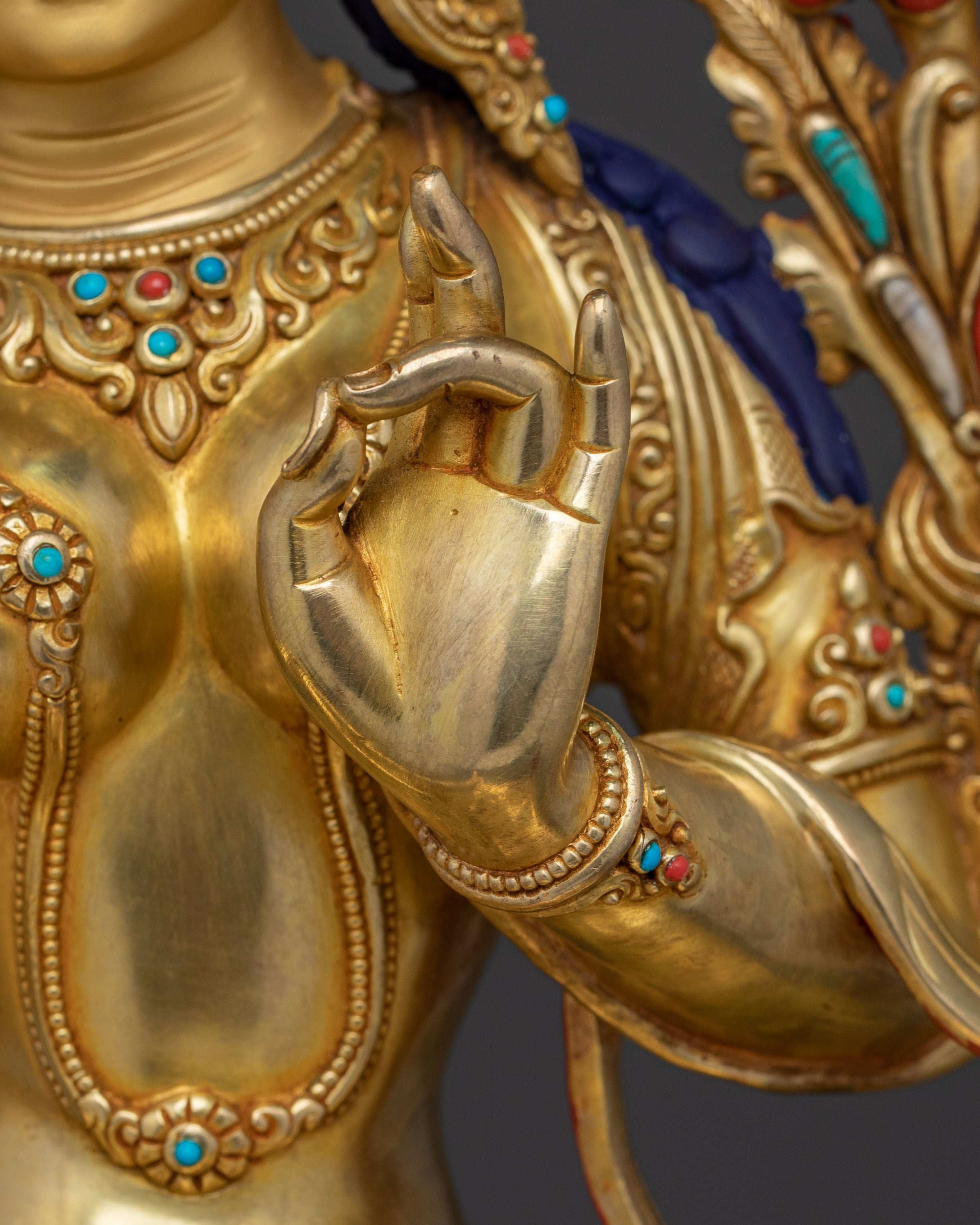 Seated Green Tara Goddess Sculpture | Compassion Goddess