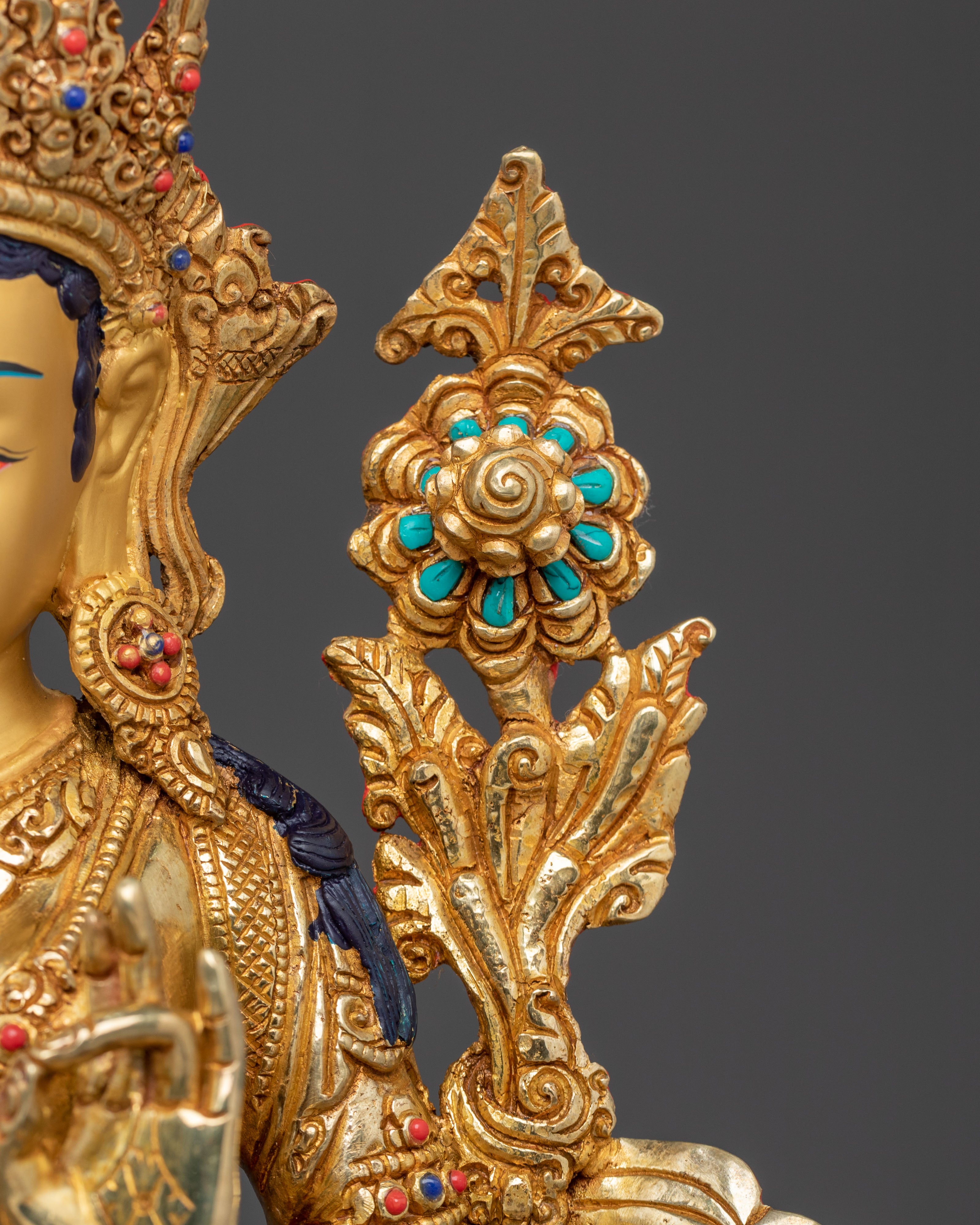 Handcrafted Green Tara  Statue | Home Decor