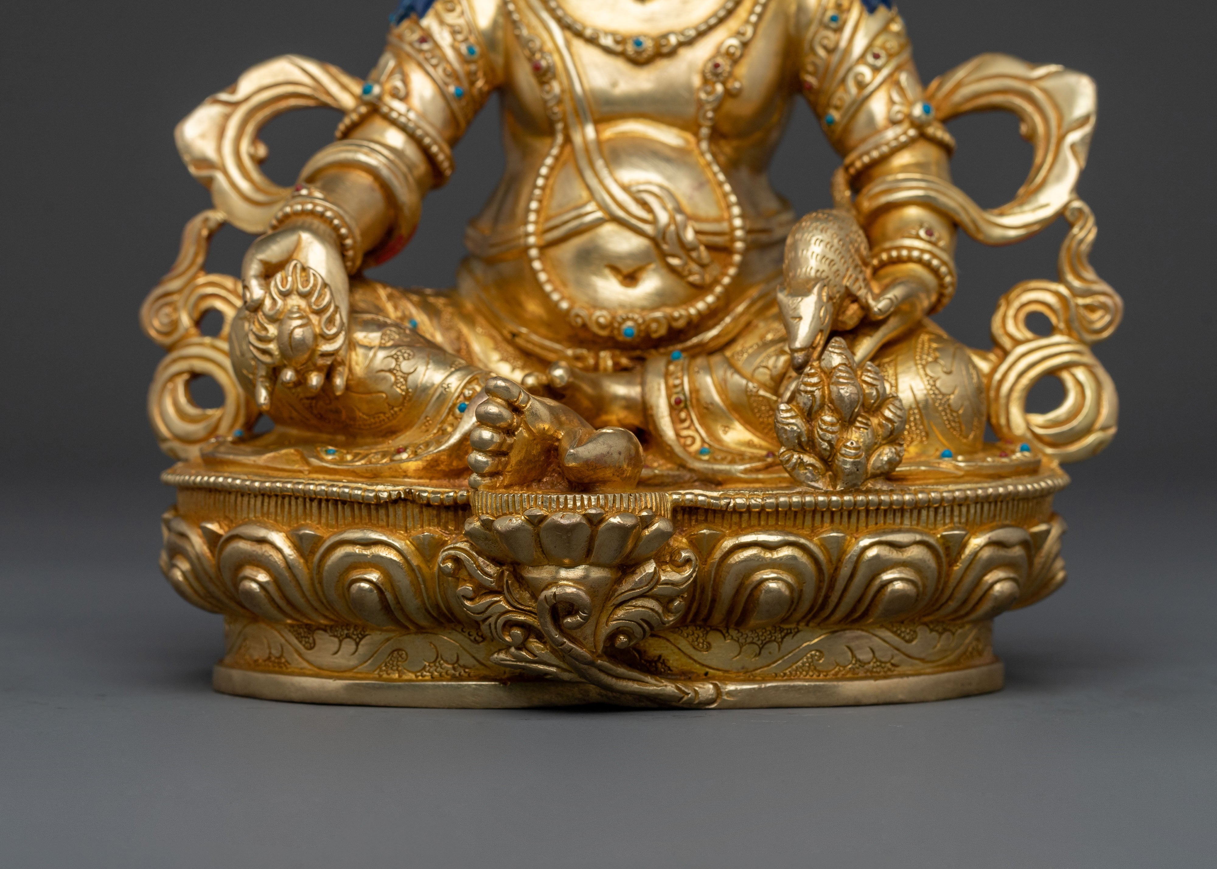 Dzambhala Wealth Deity Handcrafted Statue