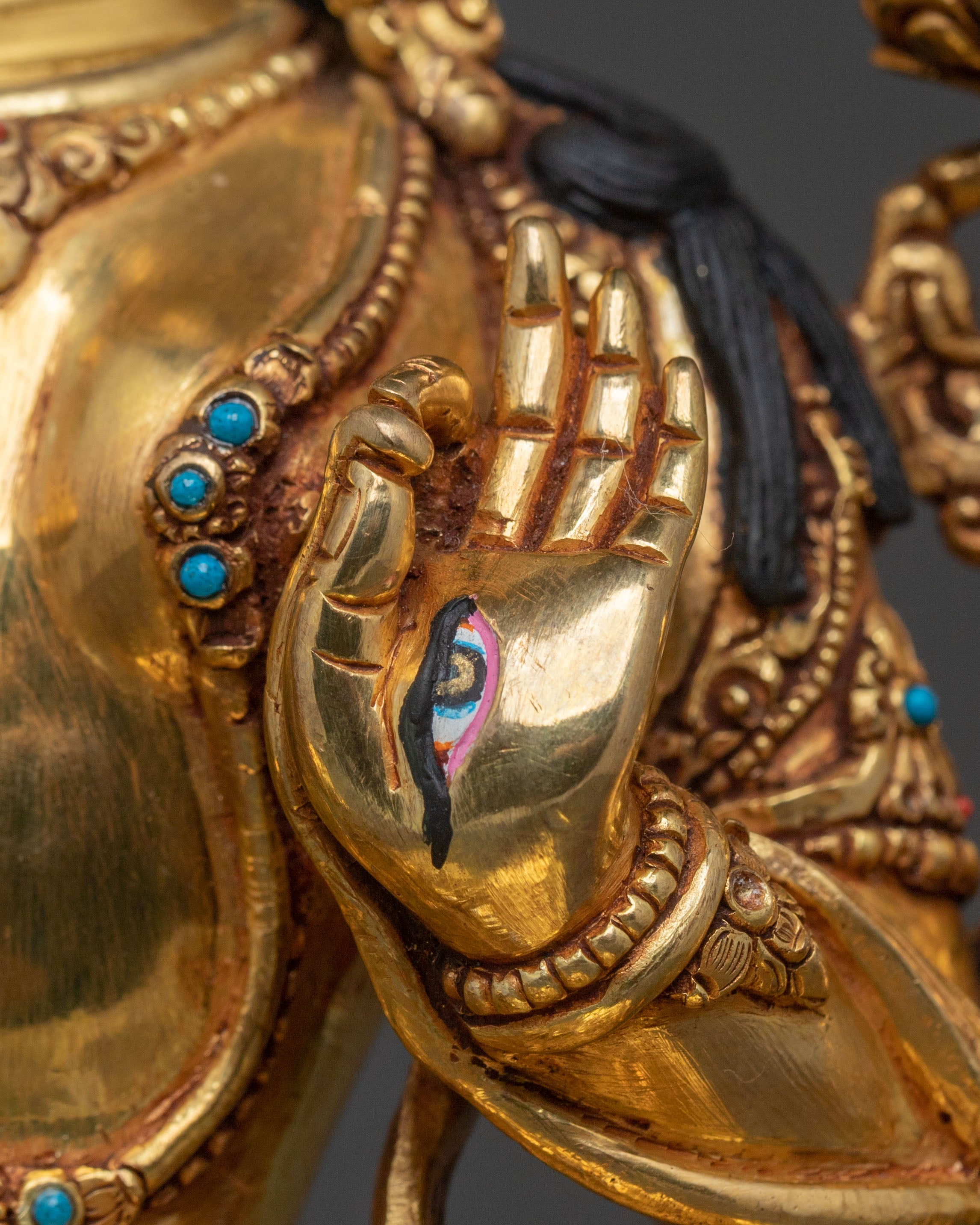 White Tara Figure: 24K Gold Gilded for Spiritual Decor