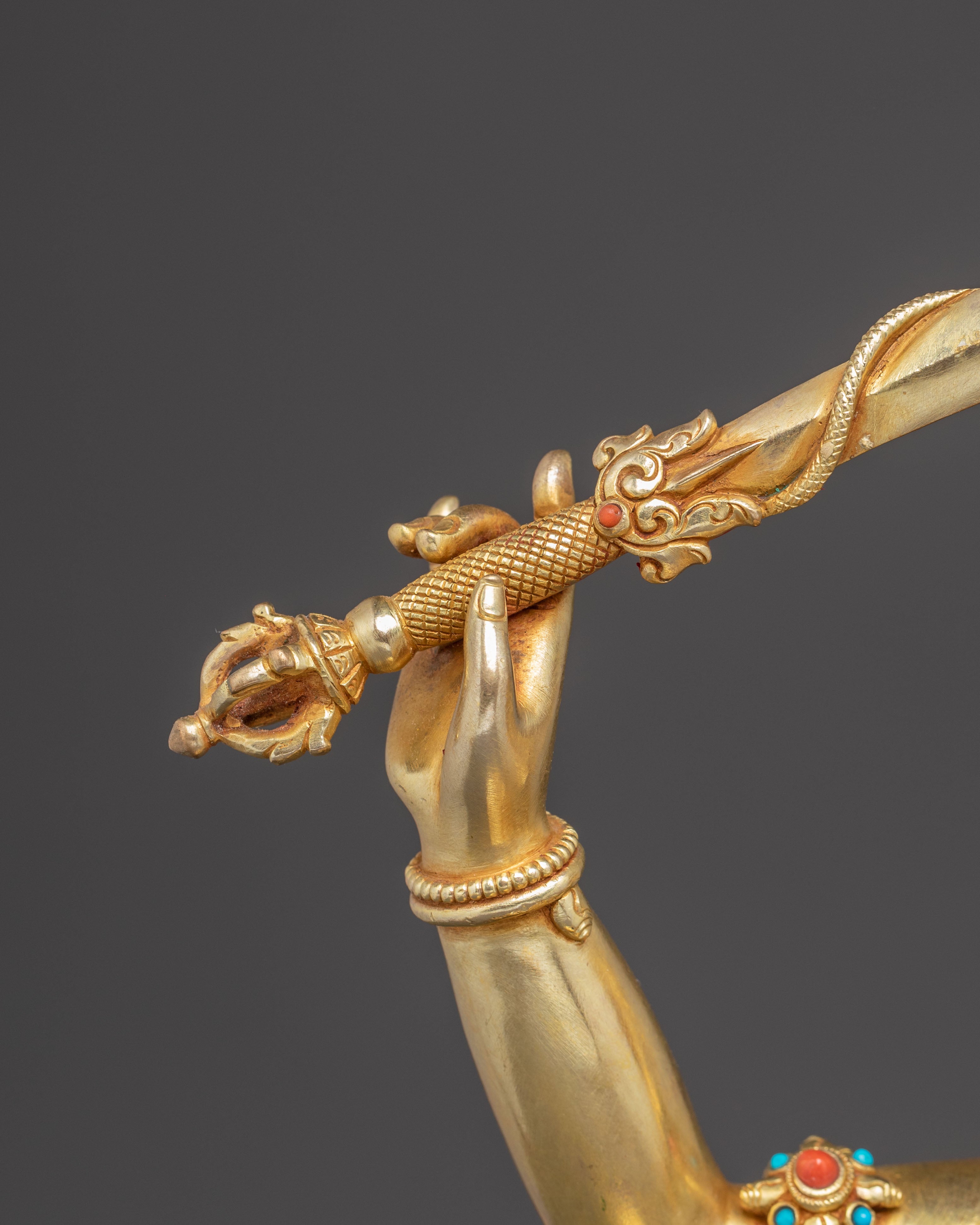 Golden Manjushri Statue: Bodhisattva of Wisdom