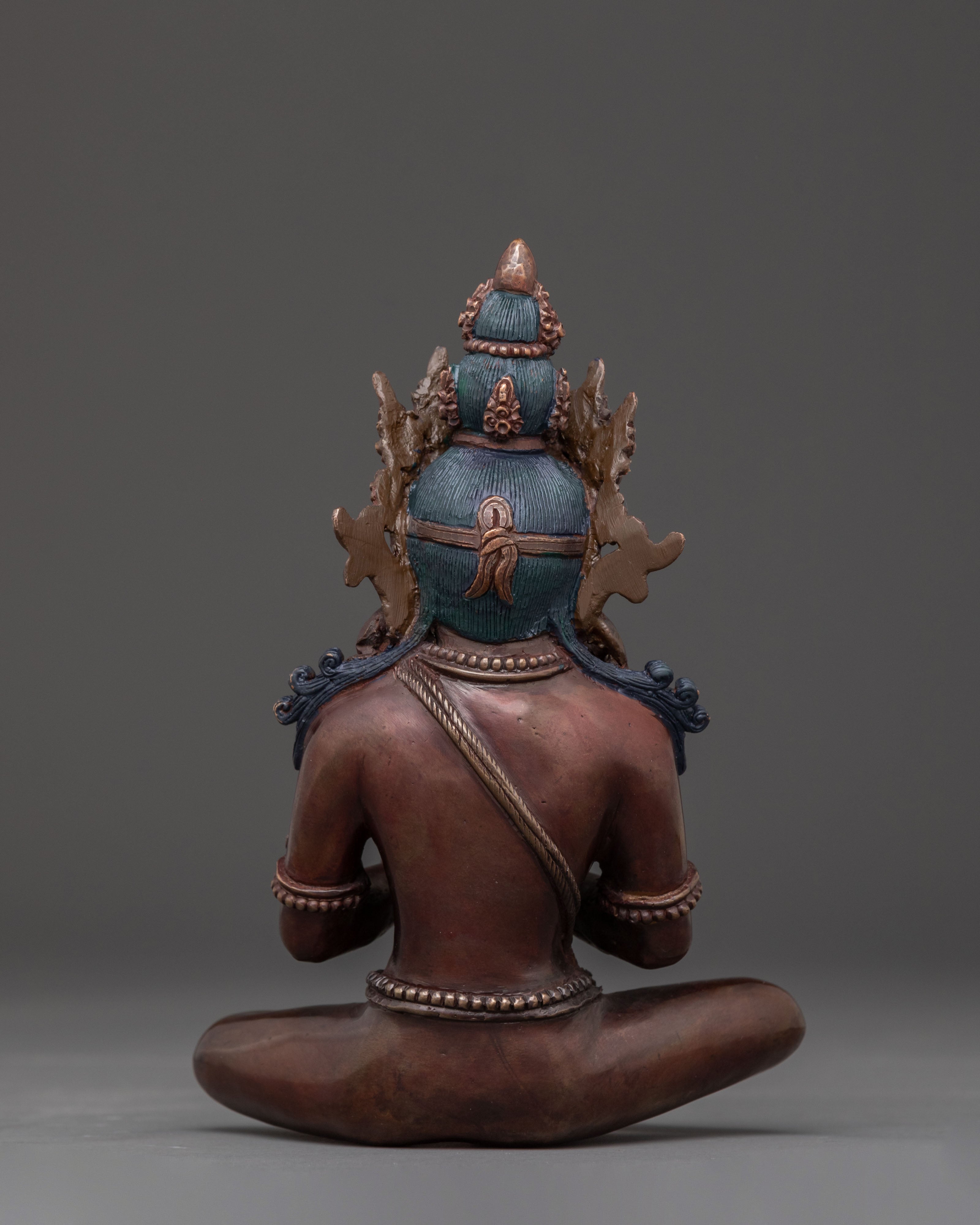 A tranquil Buddha Vairocana Copper Statue | Oxidized Finish