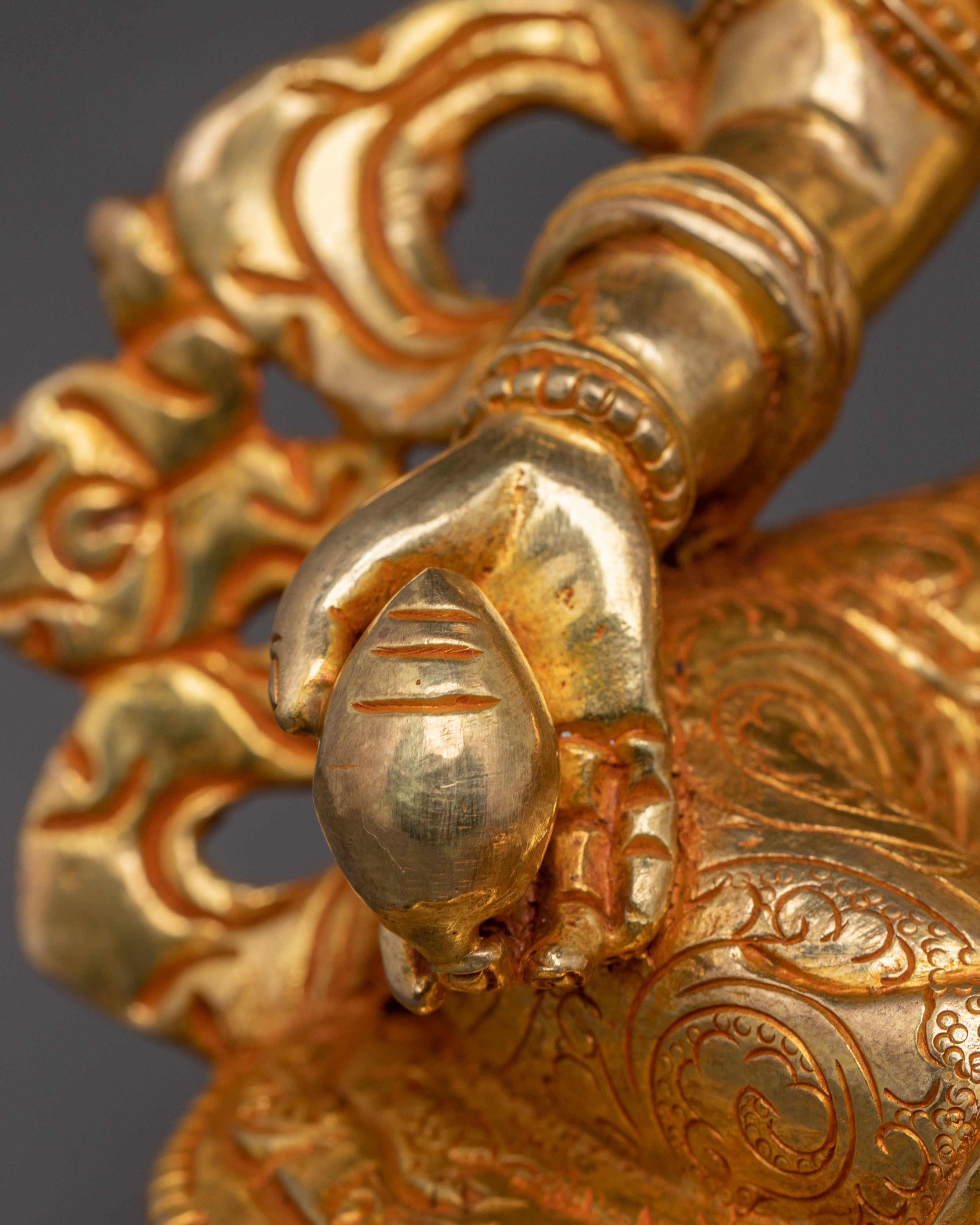 Handcrafted Dzambhala Spiritual Statue – 24K Gold Gilded Art