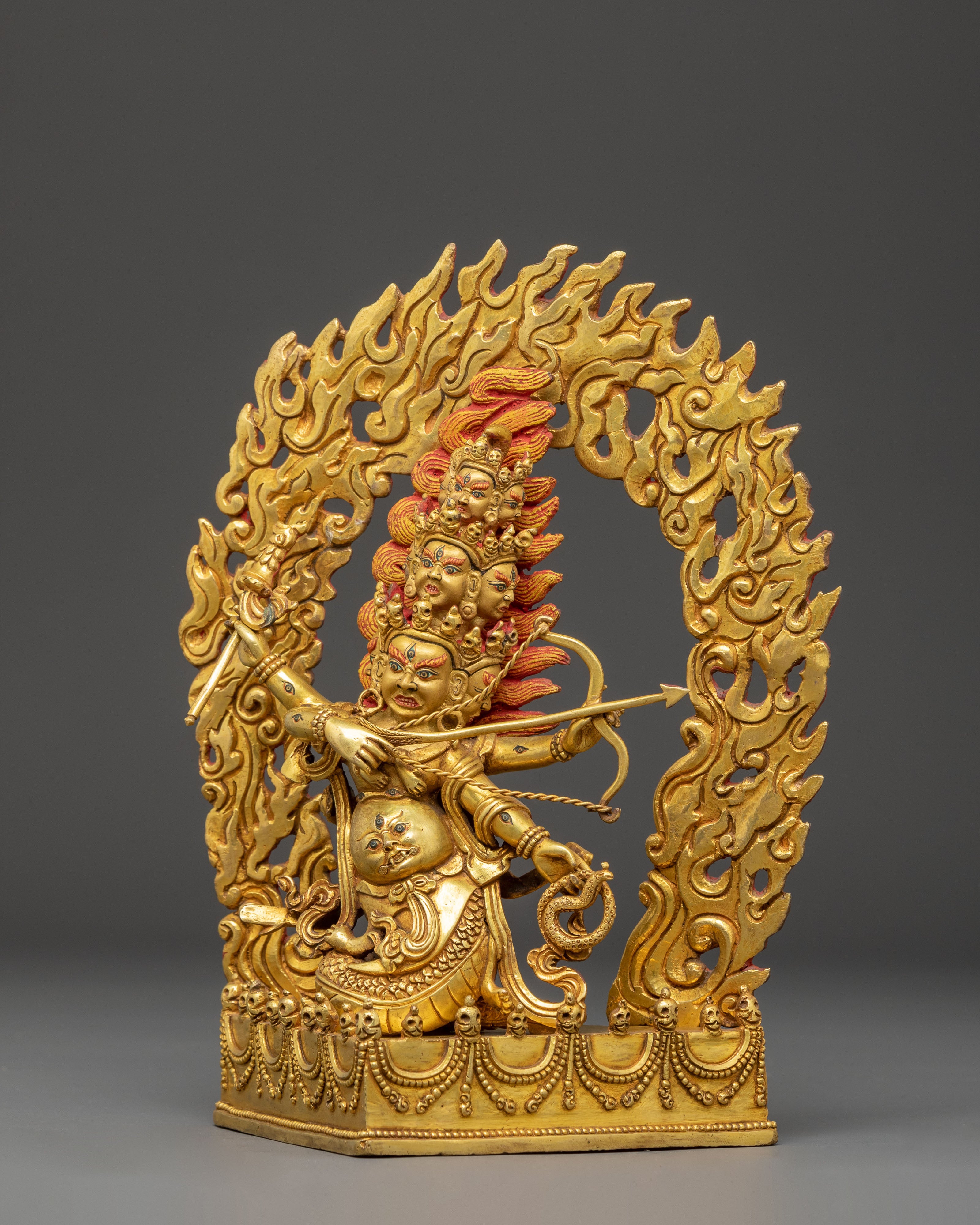 Golden Rahula Handmade Statue | Fierce Protector Deity