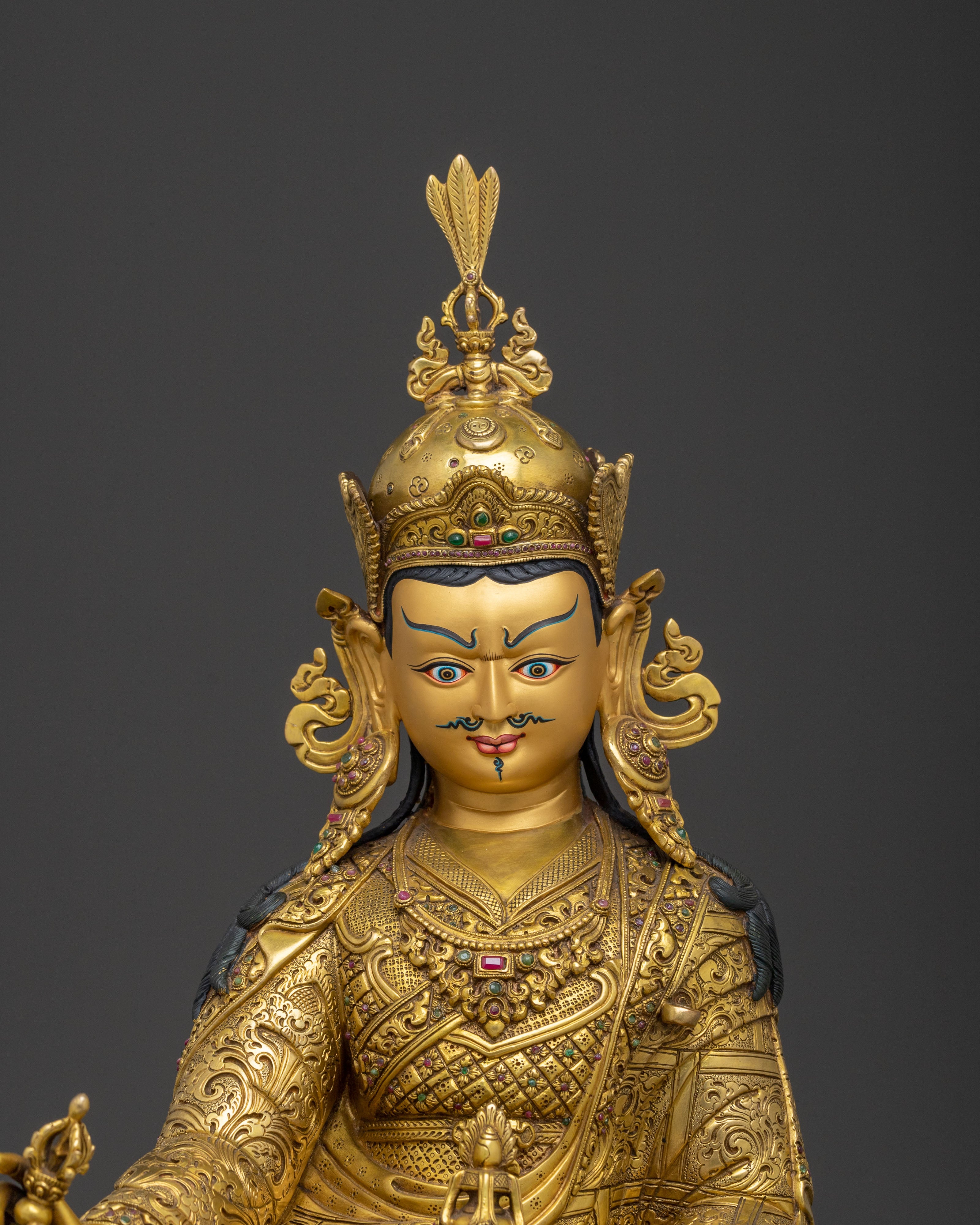 Guru Rinpoche Statue | 24K Gold Gilded Buddhist Master