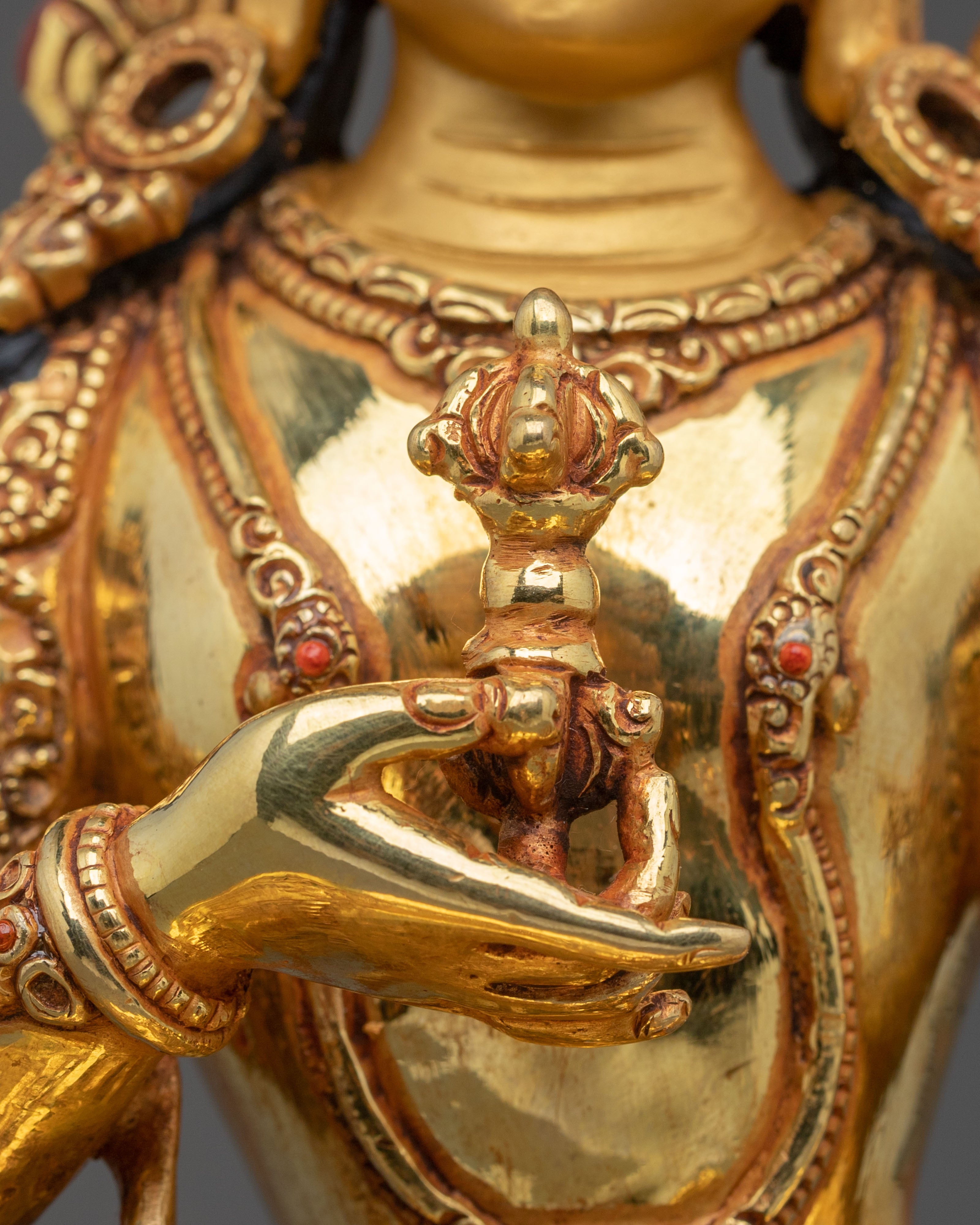 Vajrasattva Sacred Sculpture | Exquisite 24K Gold Gilded