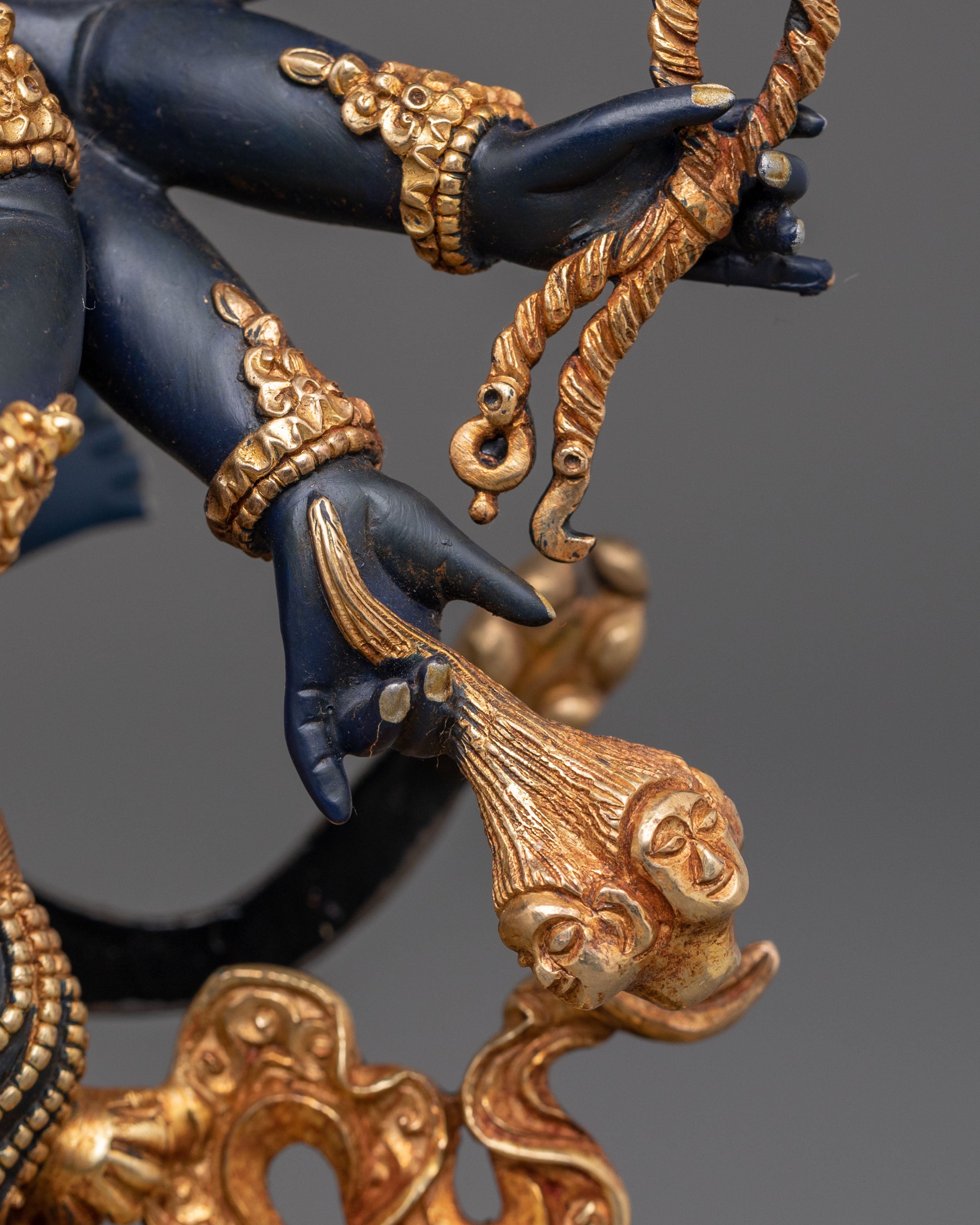 Chakrasamvara With Vajravarahi: 24K Gold Gilded Sculpture