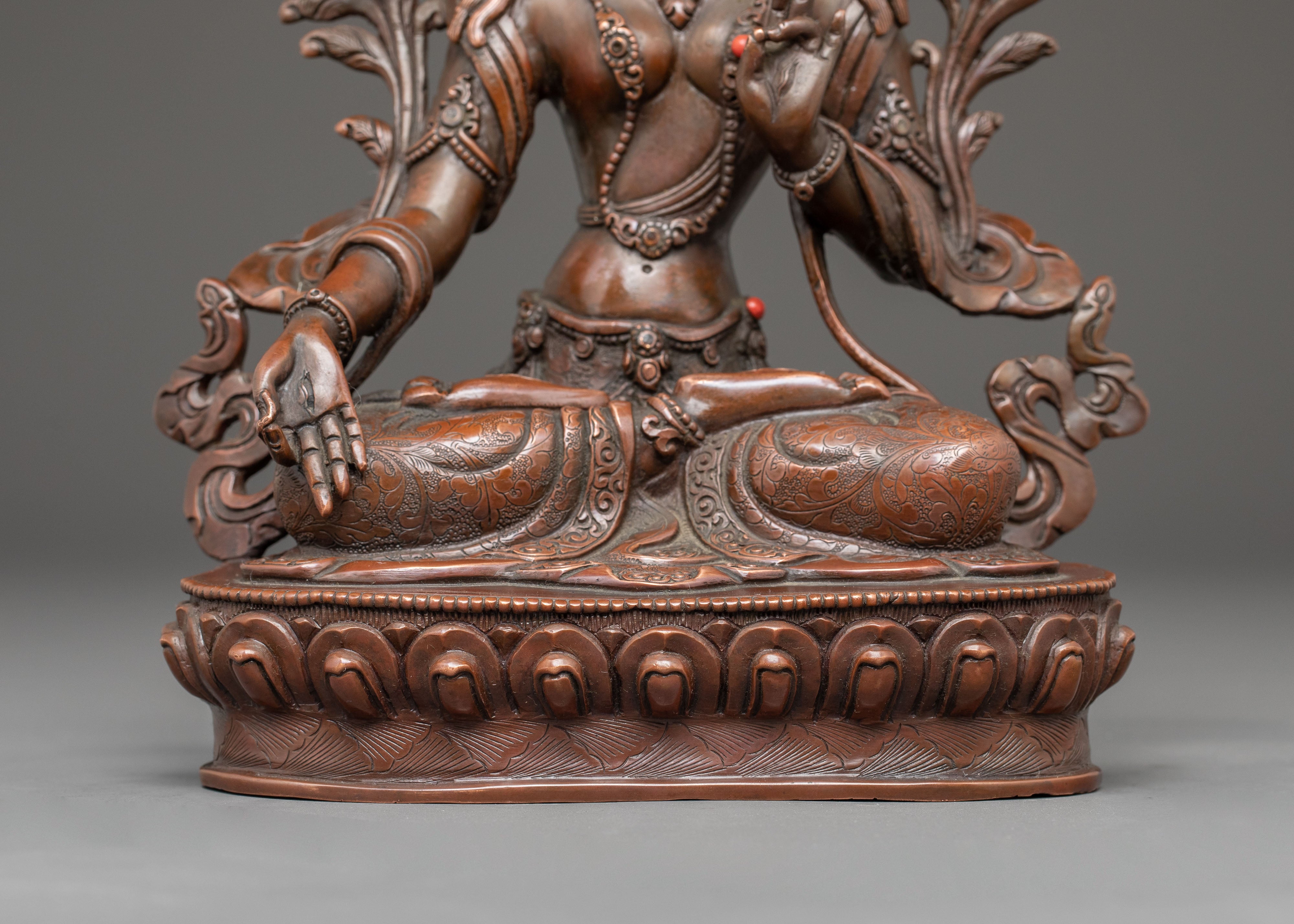 Healing Goddess White Tara Copper Statue | Bodhisattva of Compassion