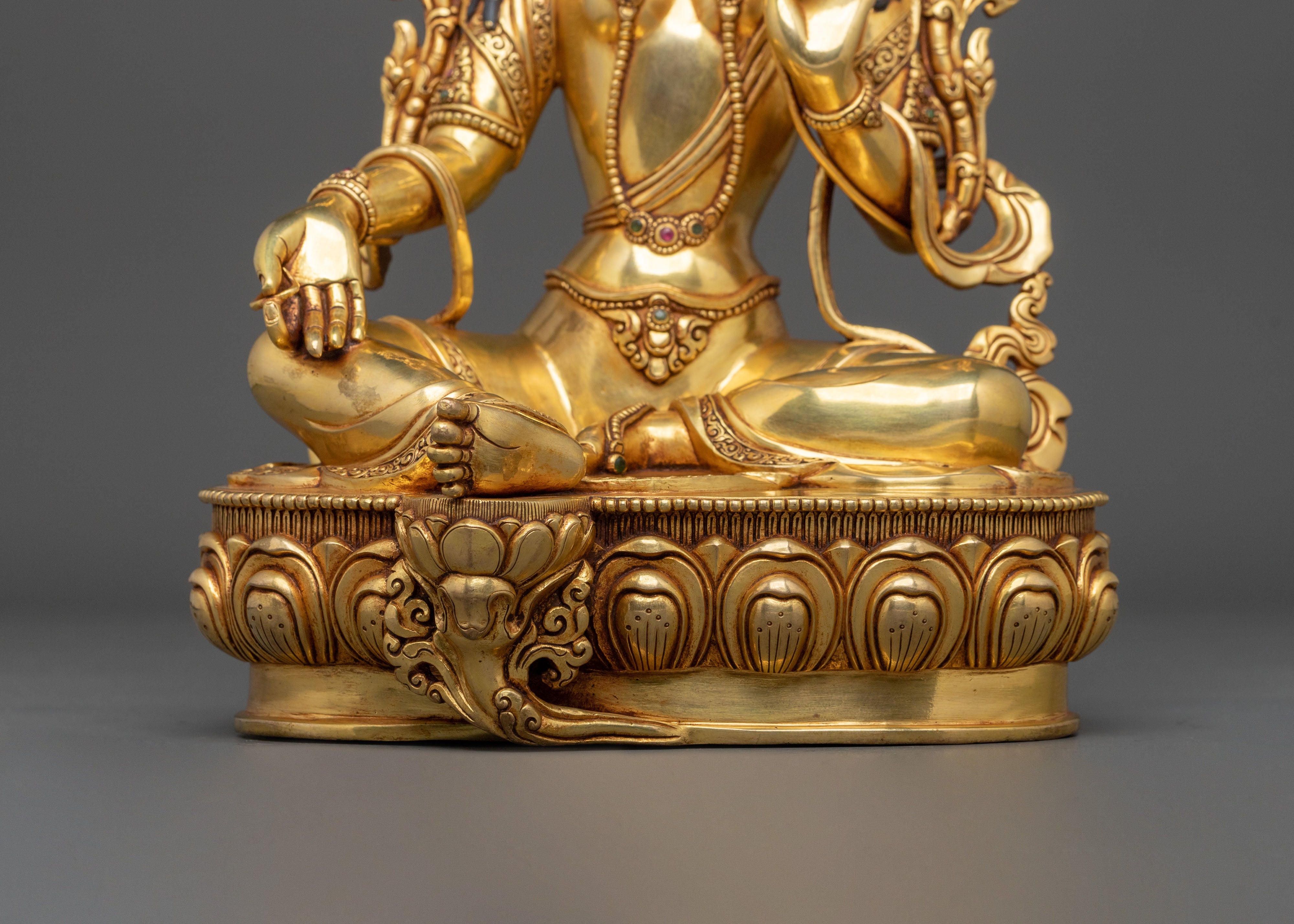 Traditional Green Tara Sculpture | Home Decor