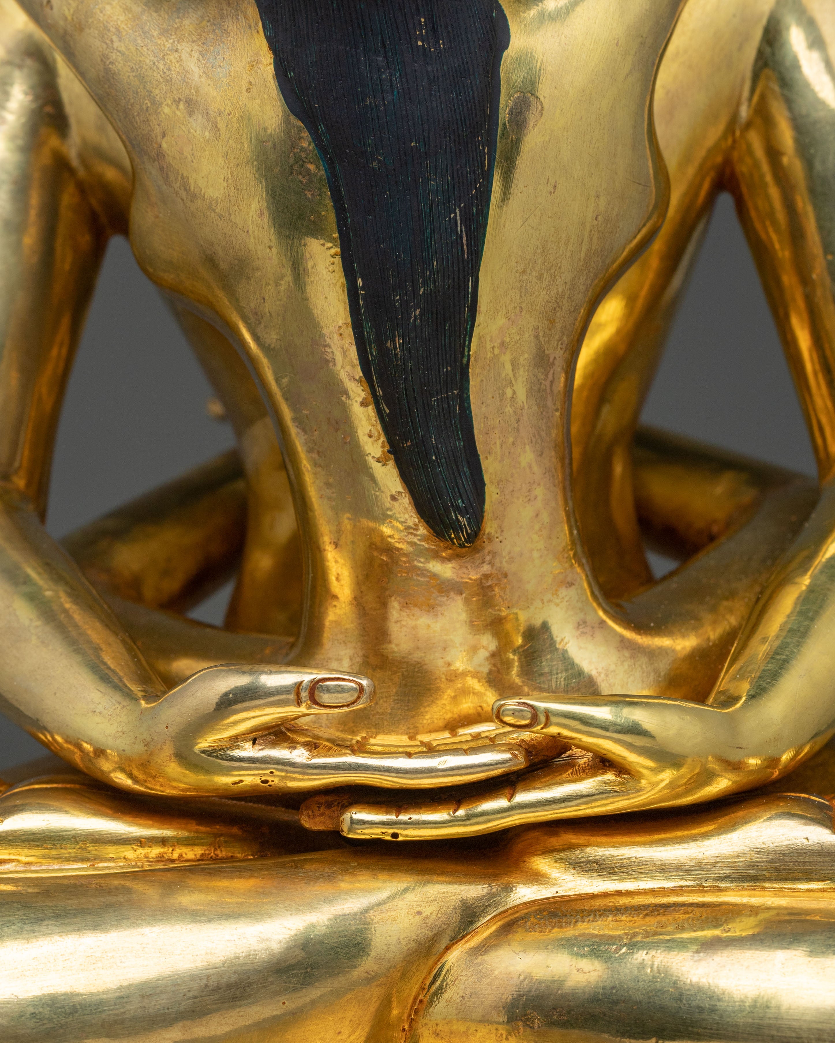 Samantabhadra Statue with Consort | 24K Gilded Copper Figurine