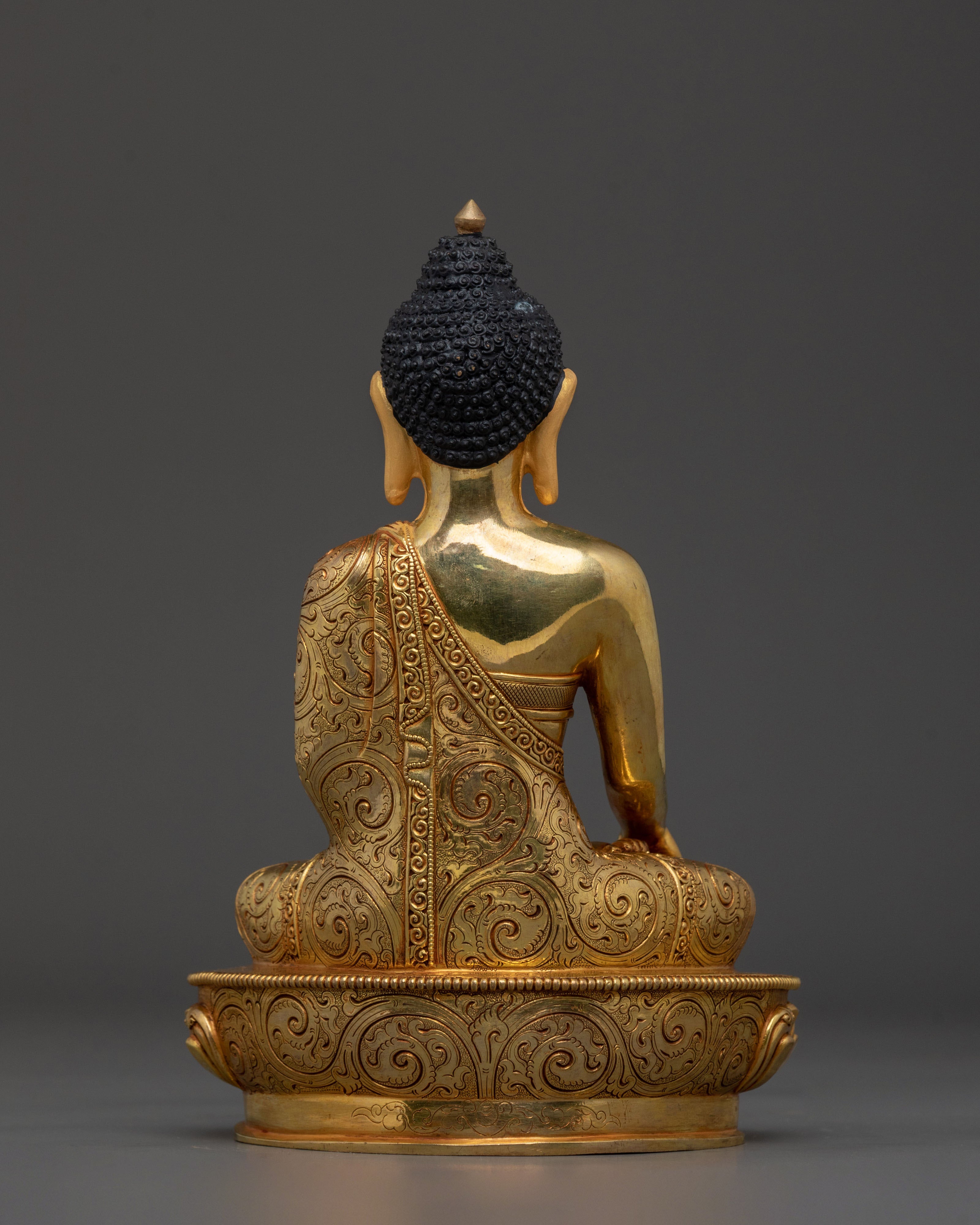 Complete Altar Set of Three Buddhas in Radiant 24K Gold