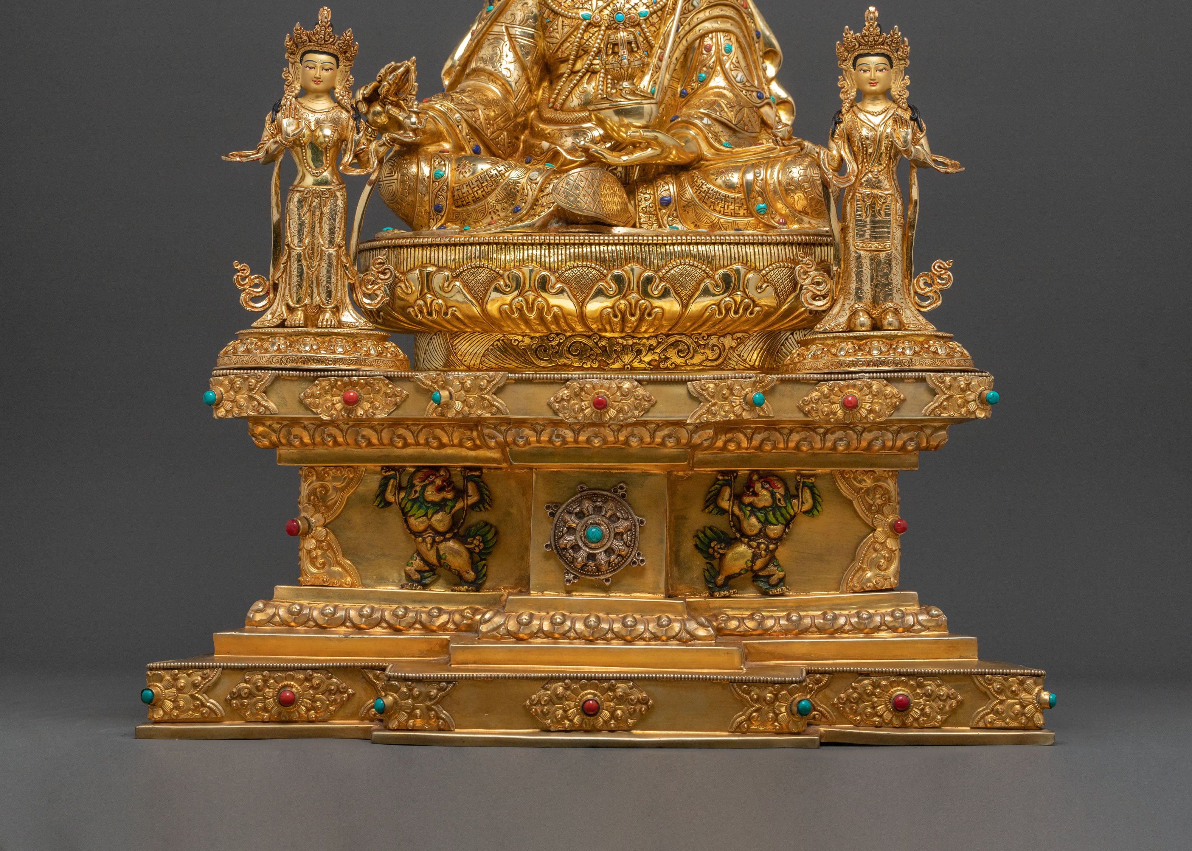 Guru Rinpoche Statue on Throne | Buddhist Master