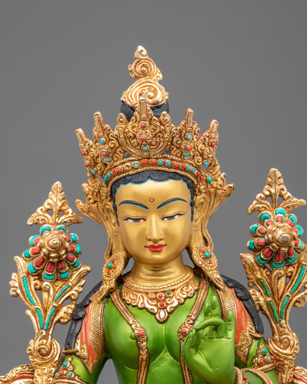 Goddess Green Tara Statue | Copper Figurine