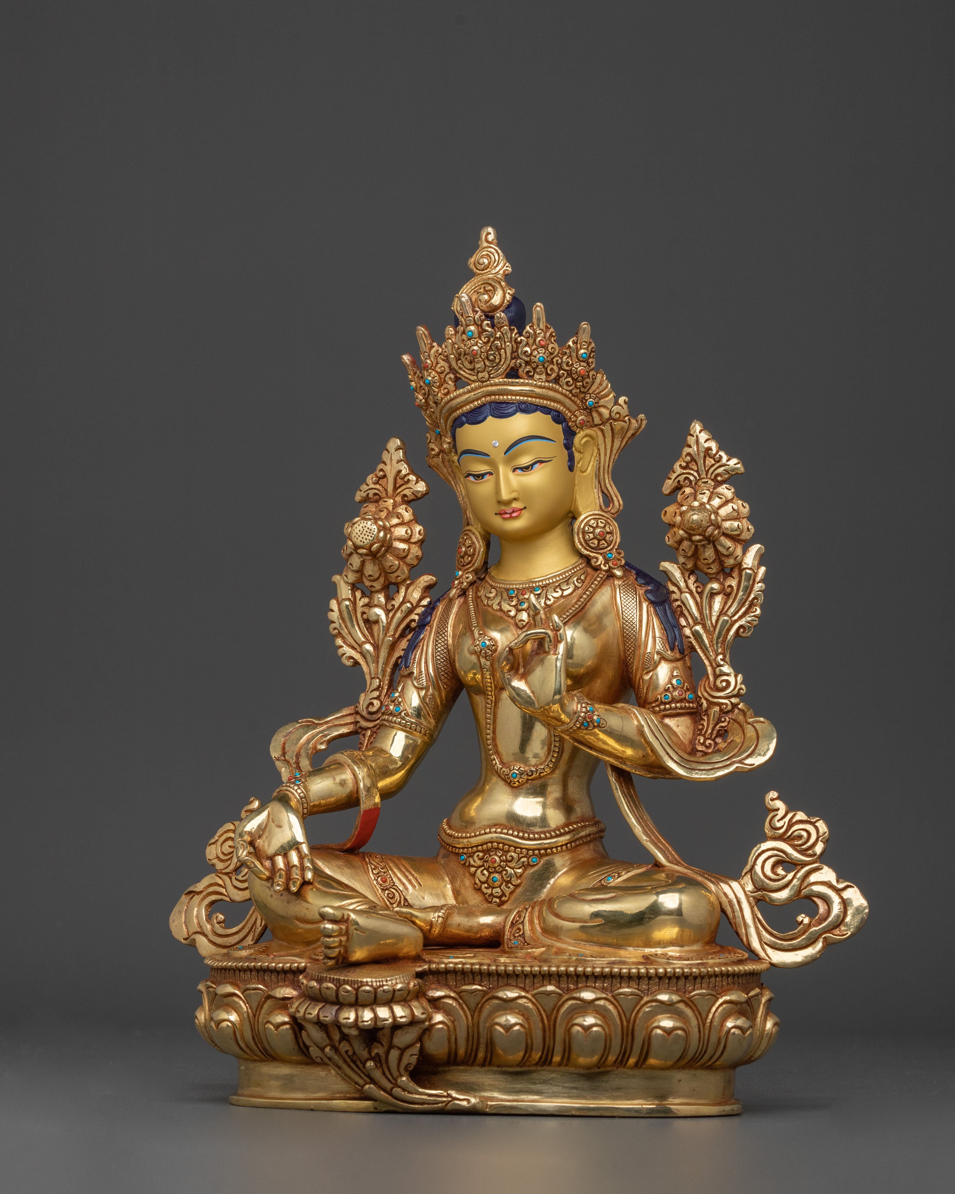 Green Tara Spiritual Decor Statue | Meditation Altar Decor