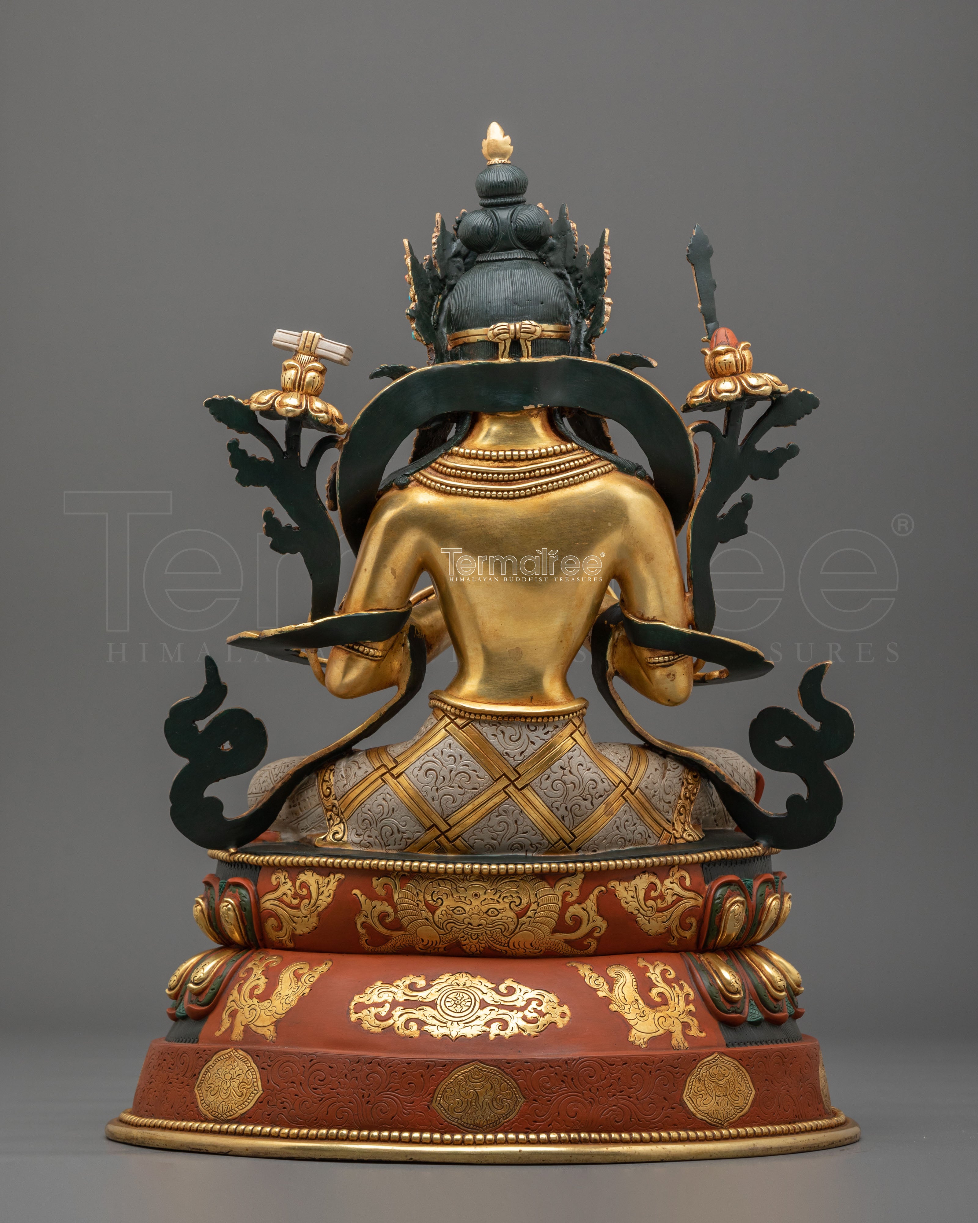 Tikshna Manjushri: 24K Gold Gilded Copper Statue