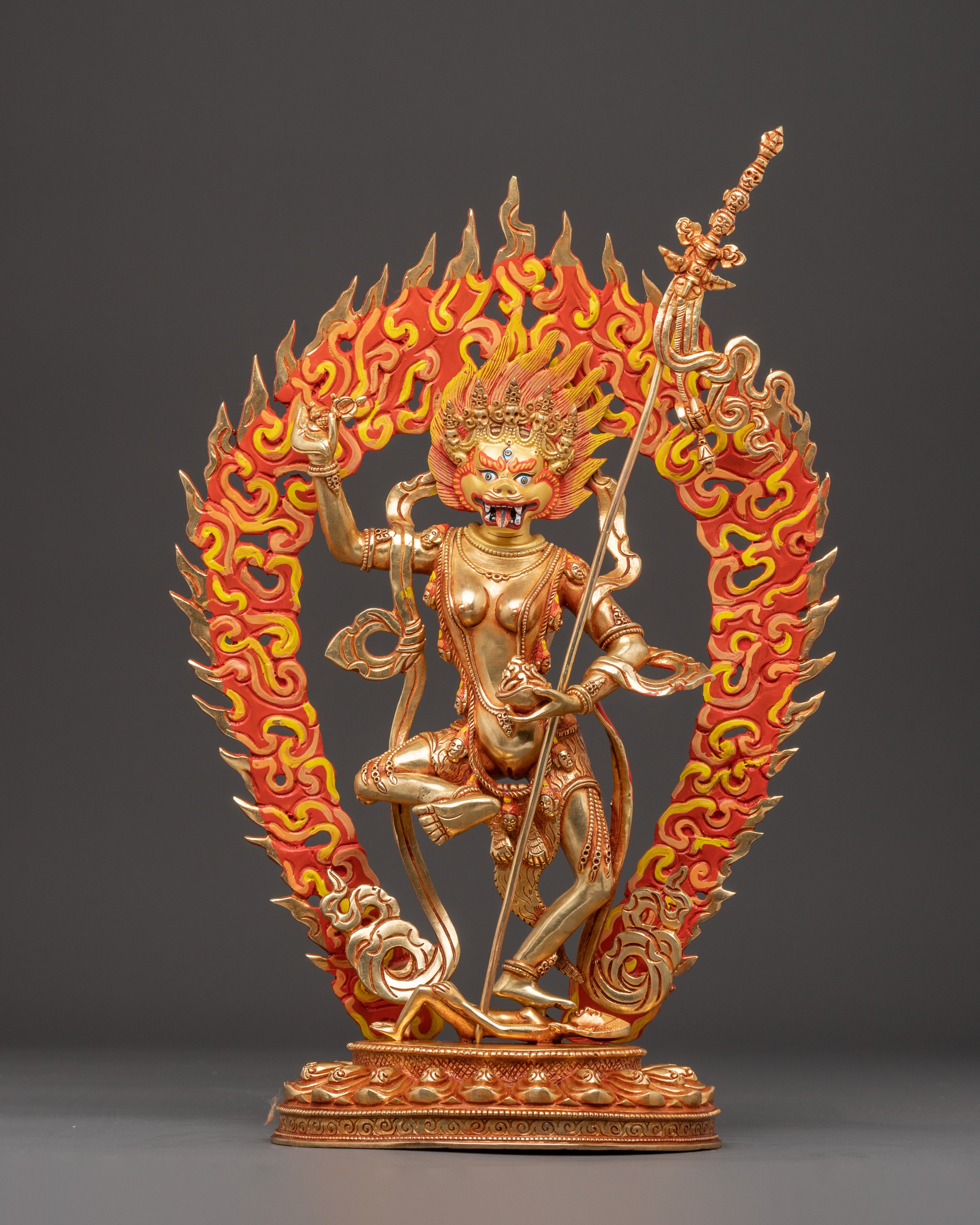 Sculpture of Lion-Faced Dakini Simhamukha | Fierce Tantric Goddess