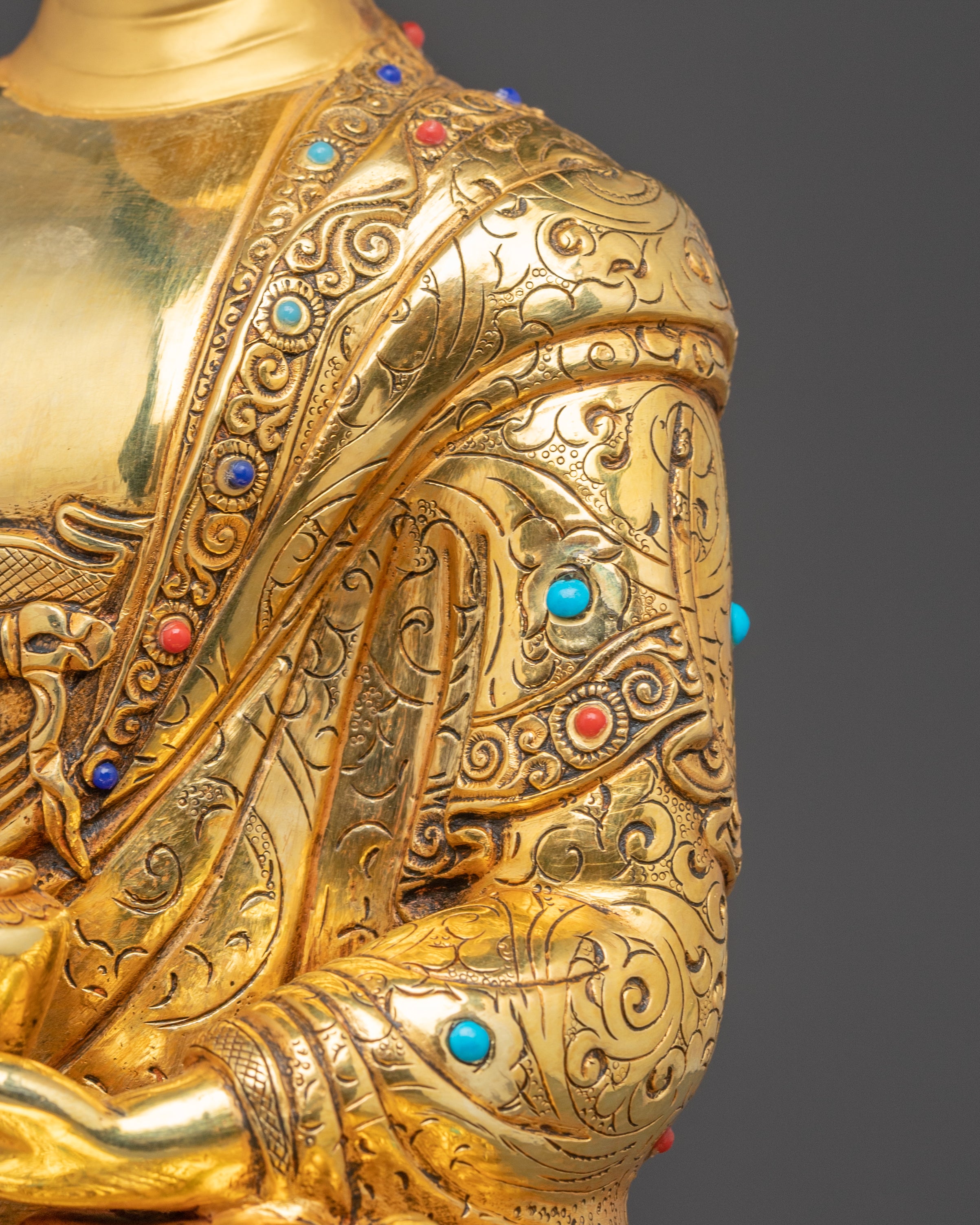 Copper Handcrafted Sculpture of Buddha Shakyamuni | Gautama Buddha Statue