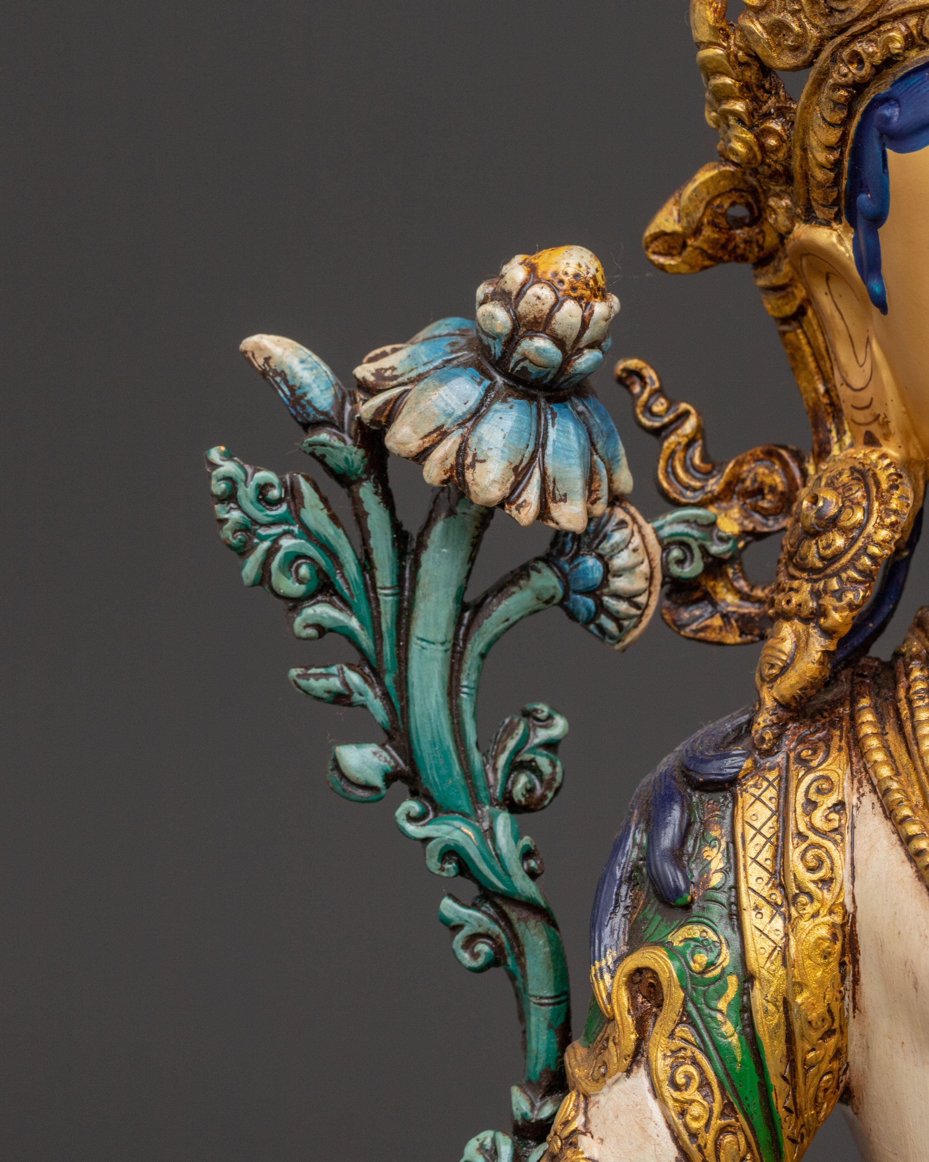 White Tara 24K Gold Gilded Statue | Longevity Icon