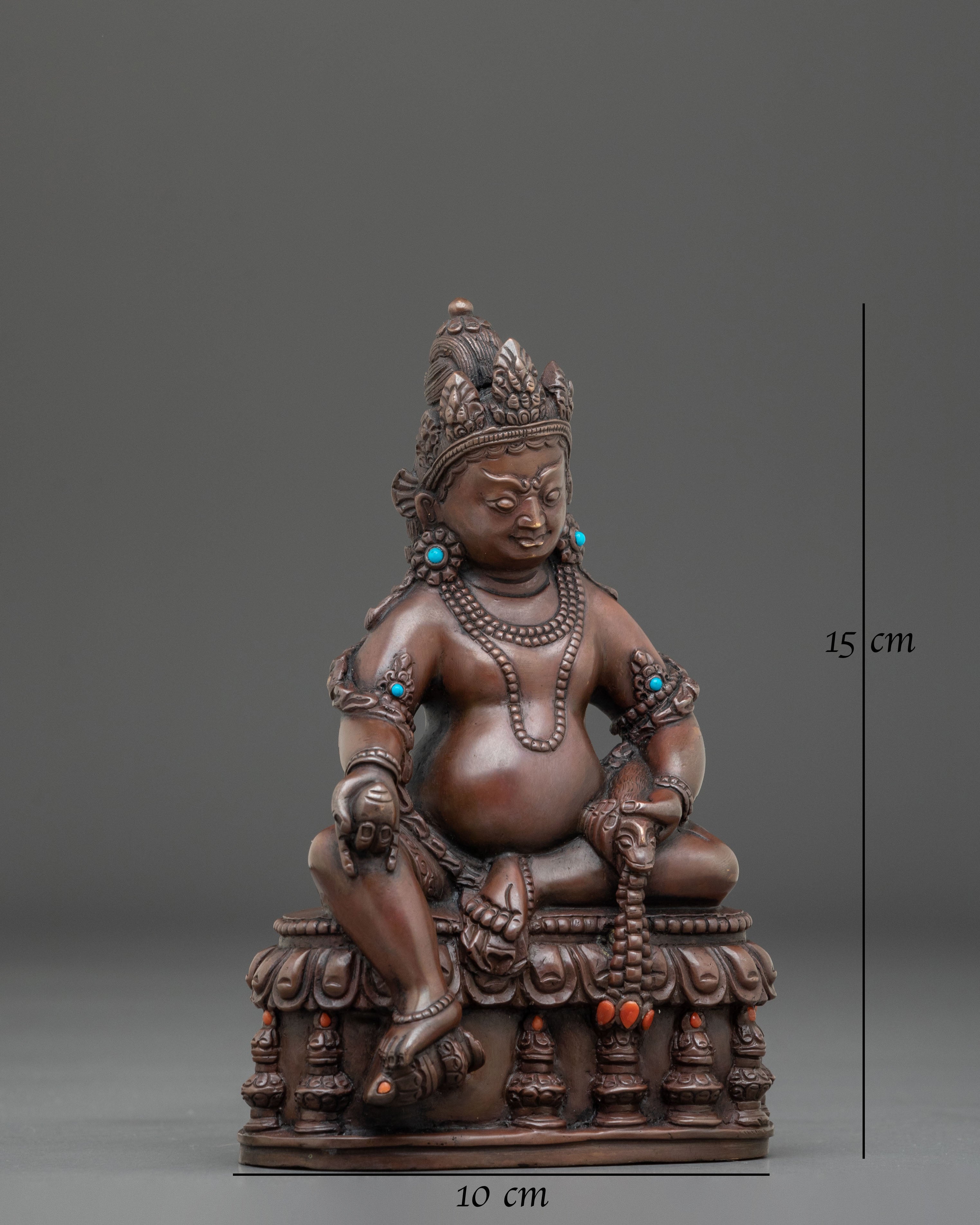 Dzambhala Statue | Oxidized Copper Wealth Deity