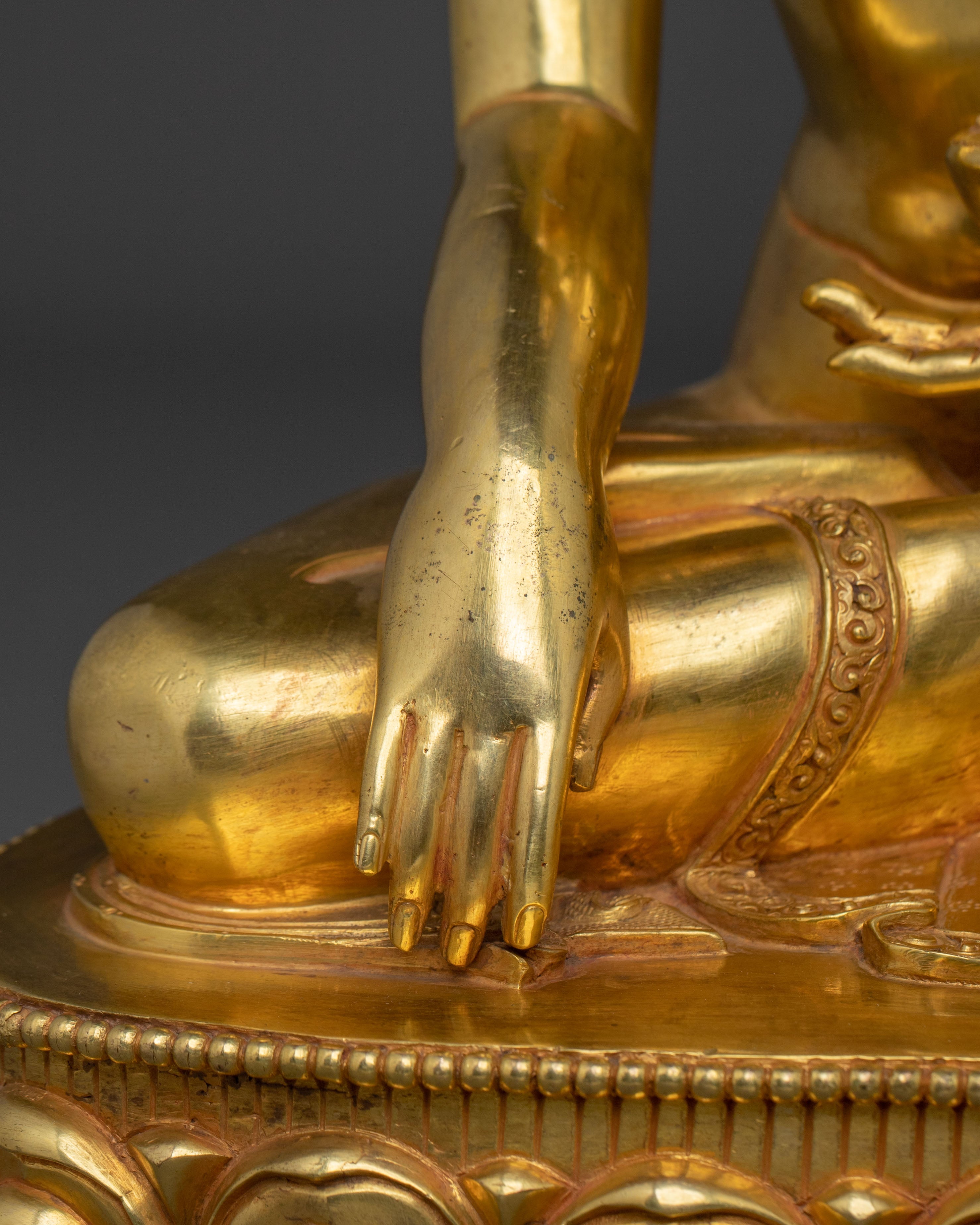 Three Buddhas Golden Statue Set | Sacred Trio of Enlightenment and Wisdom
