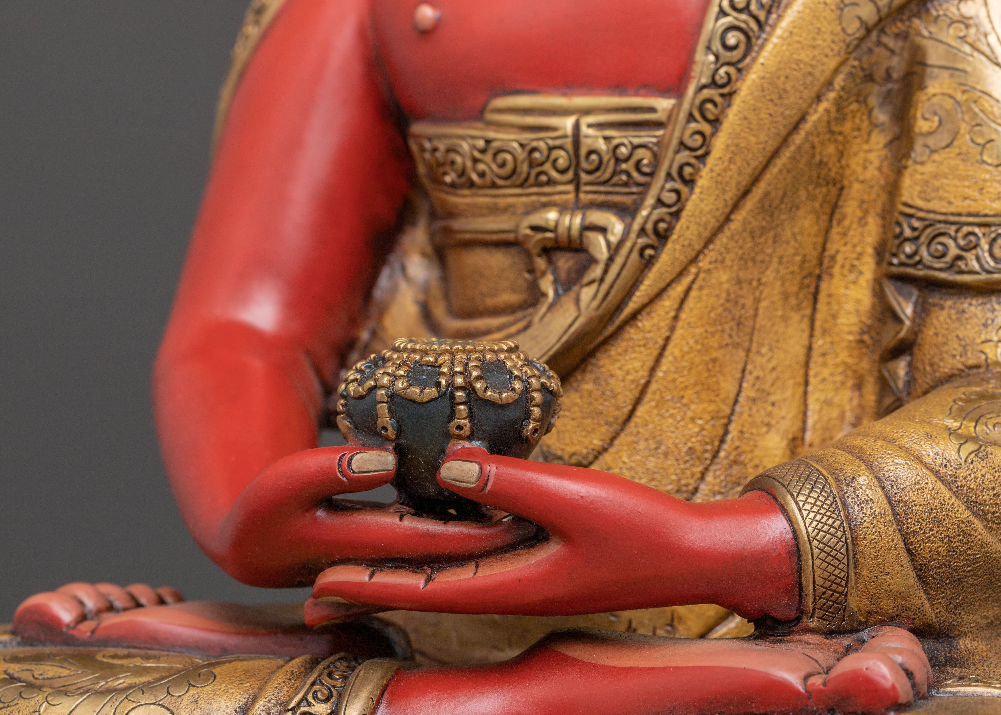 Amitabha Buddha 24K Gold Gilded Spiritual Statue
