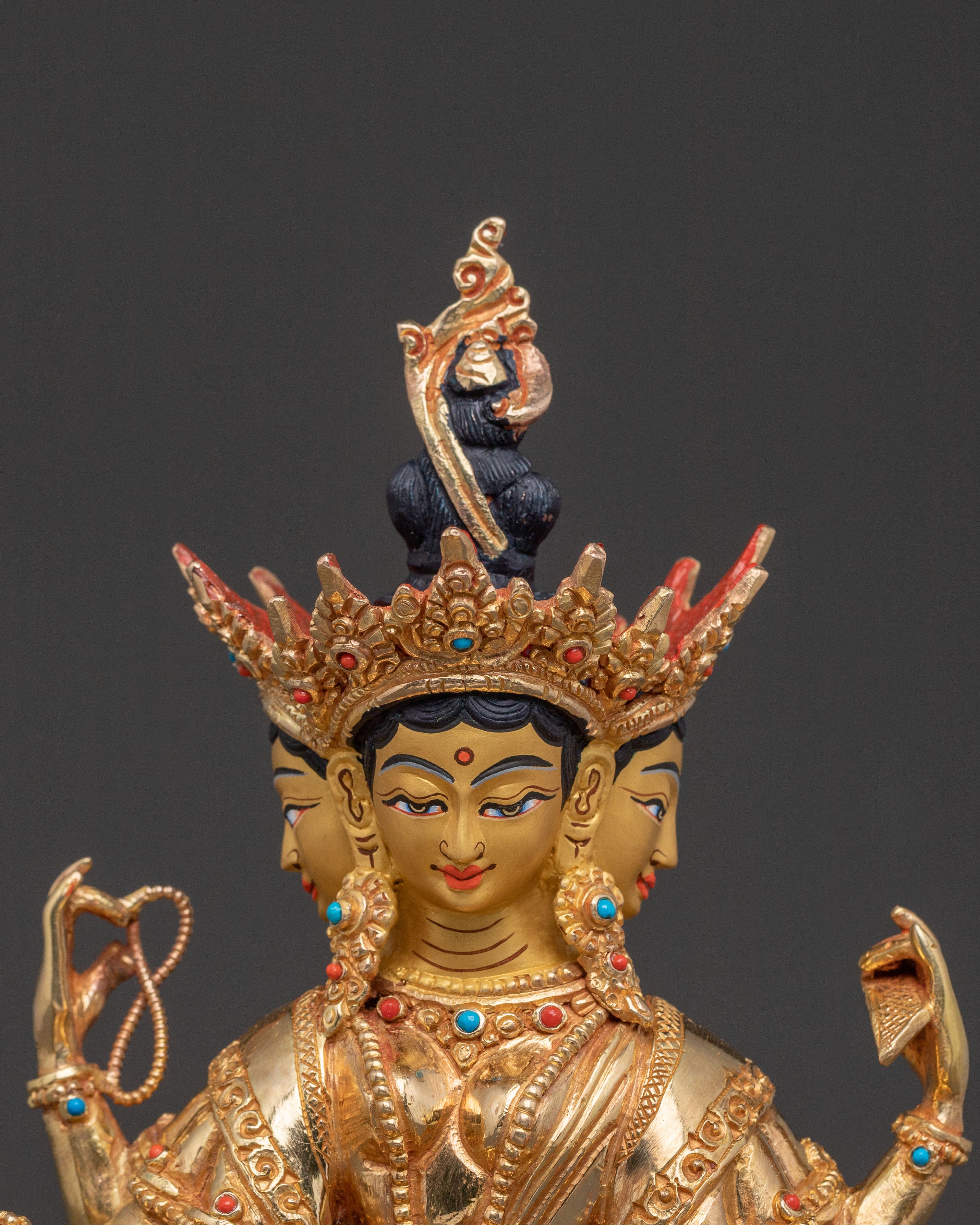 Vasudhara Goddess Statue | 24K Gold Gilded Figure