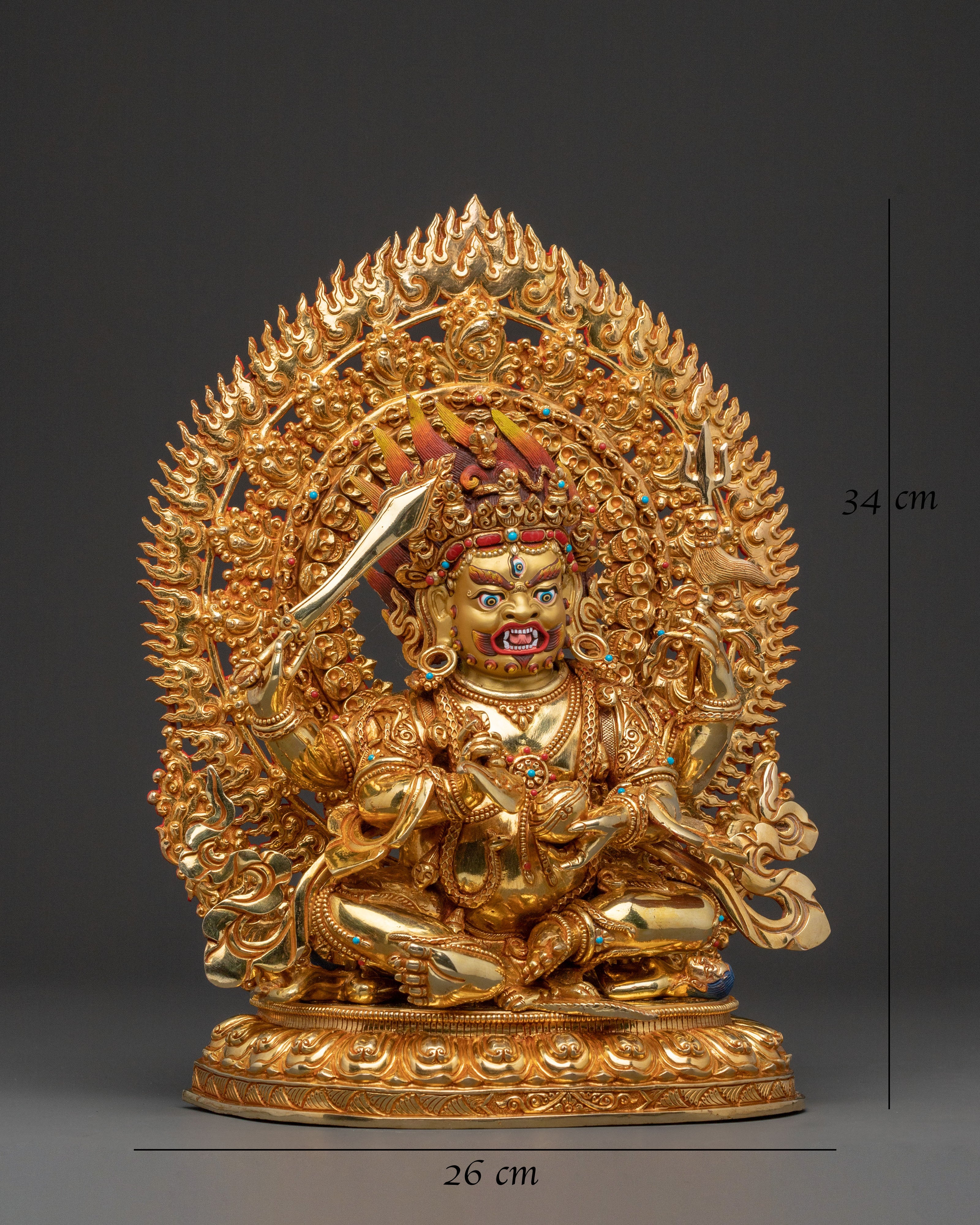 Four Armed Mahakala Statue: Fierce Protector