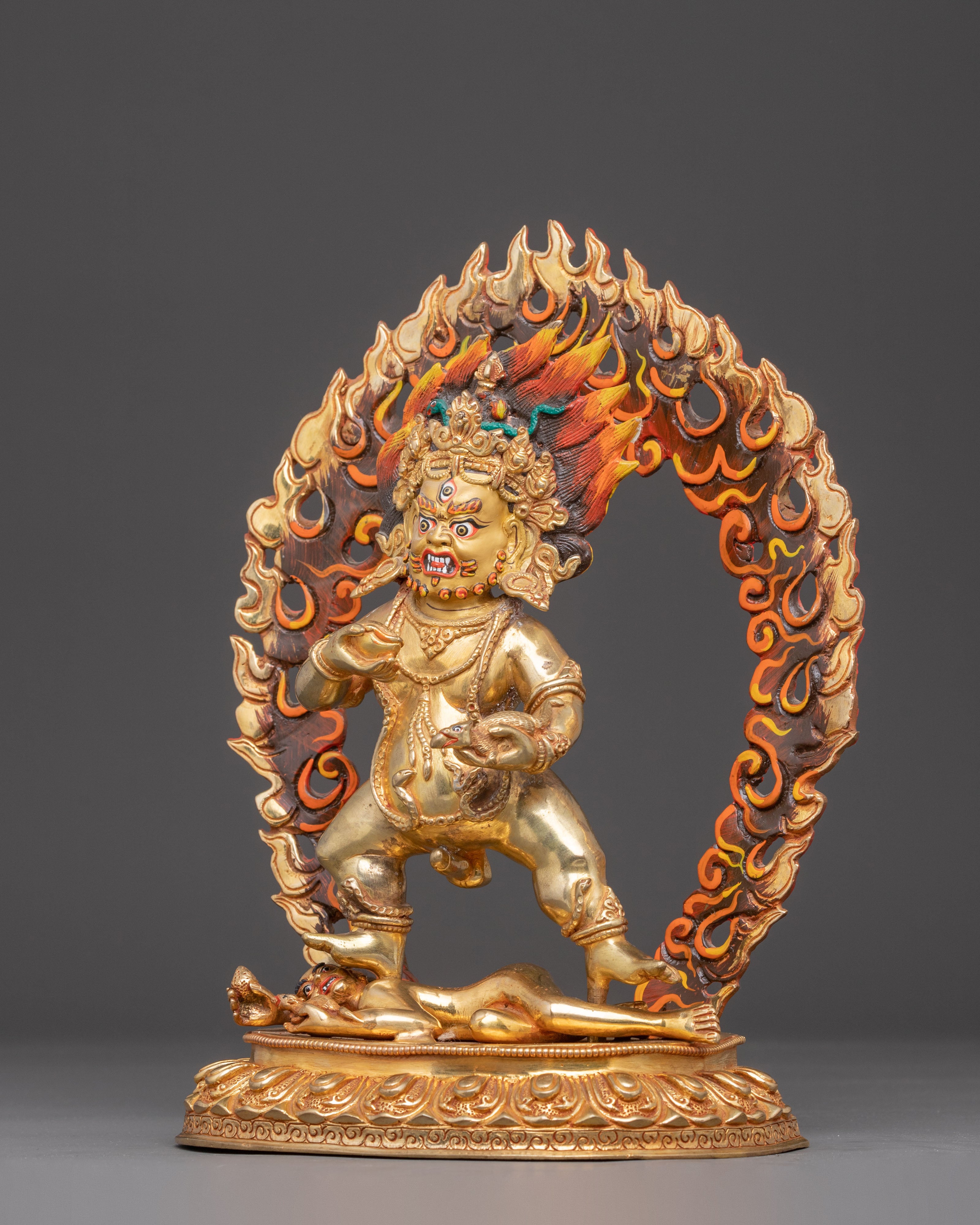 Black Dzambhala Statue: Buddhist Wealth Deity