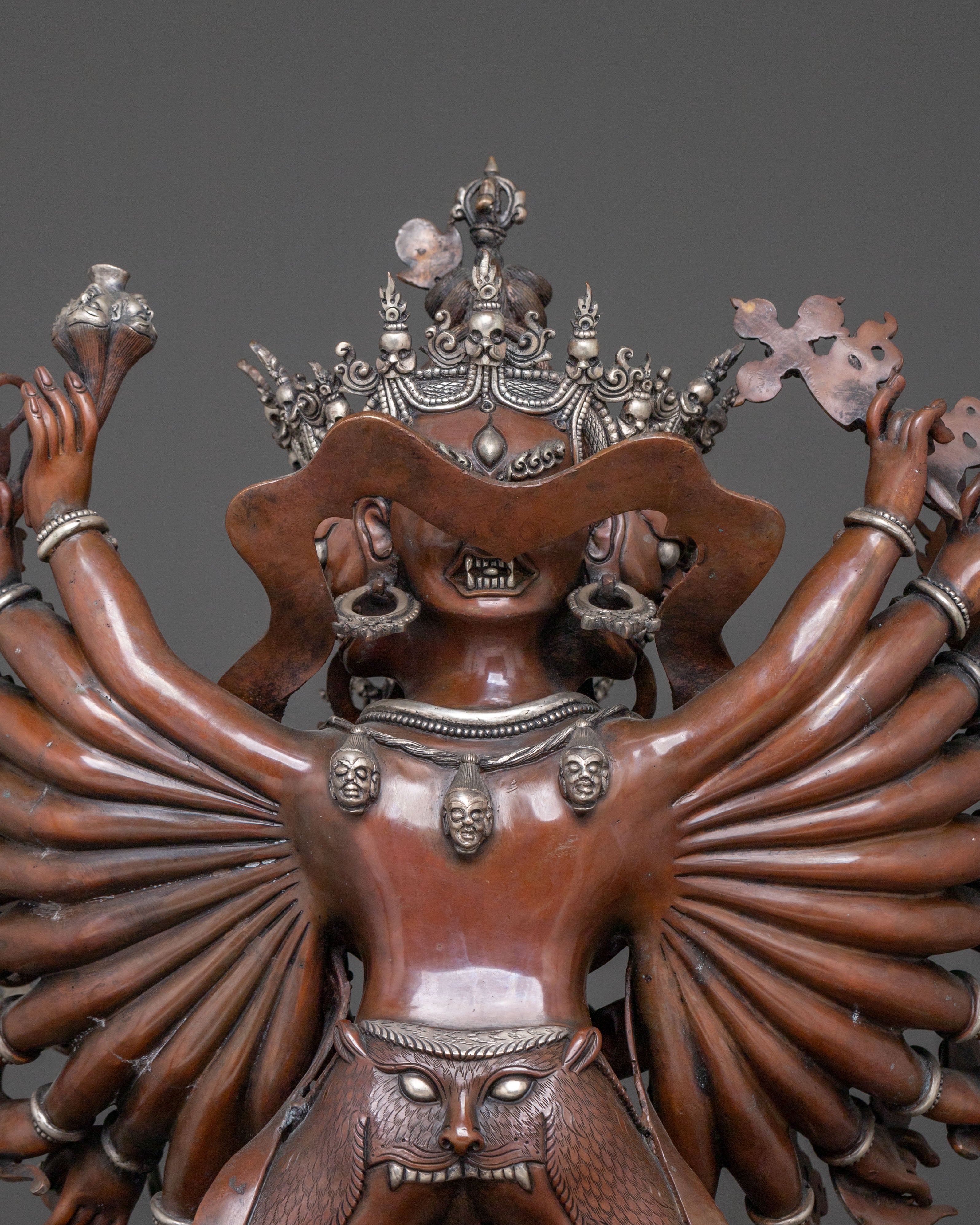 Kalachakra Handcrafted Statue | Silver-Plated Figurine