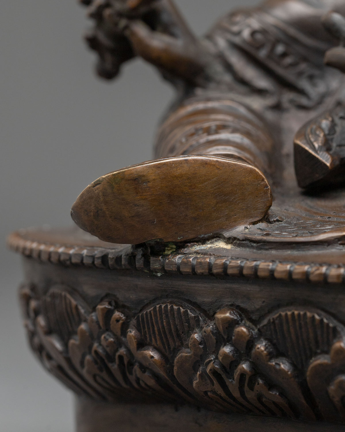Handmade Padmasambhava Buddhist Statue in Oxidized Copper