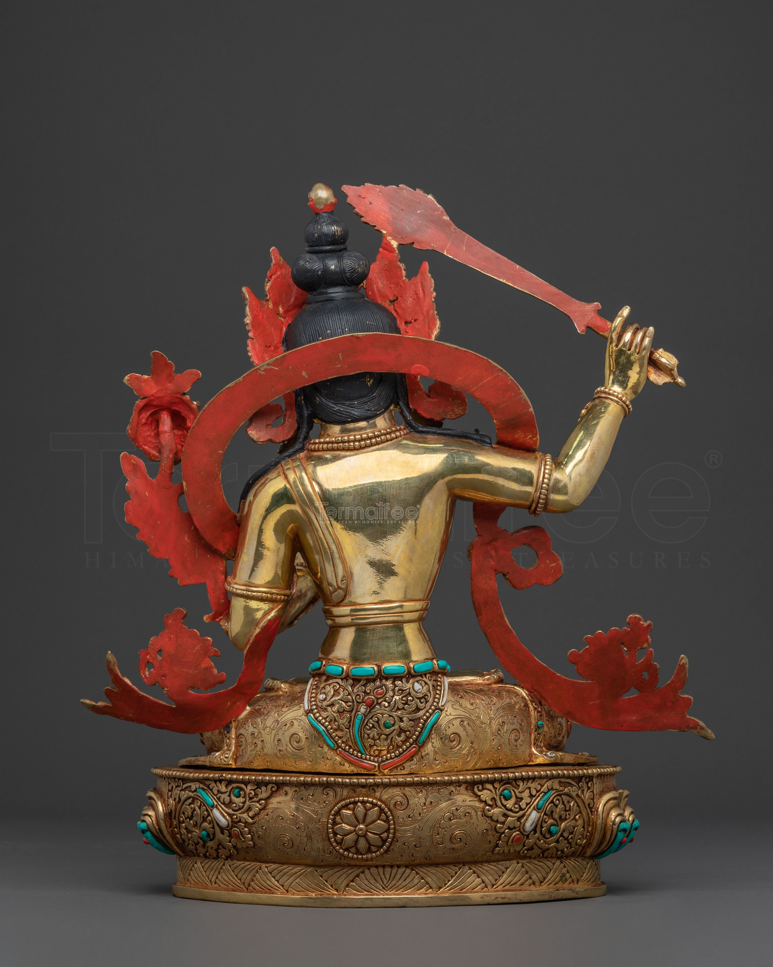 Manjushri Statue | Wisdom Figurine with Copper Body