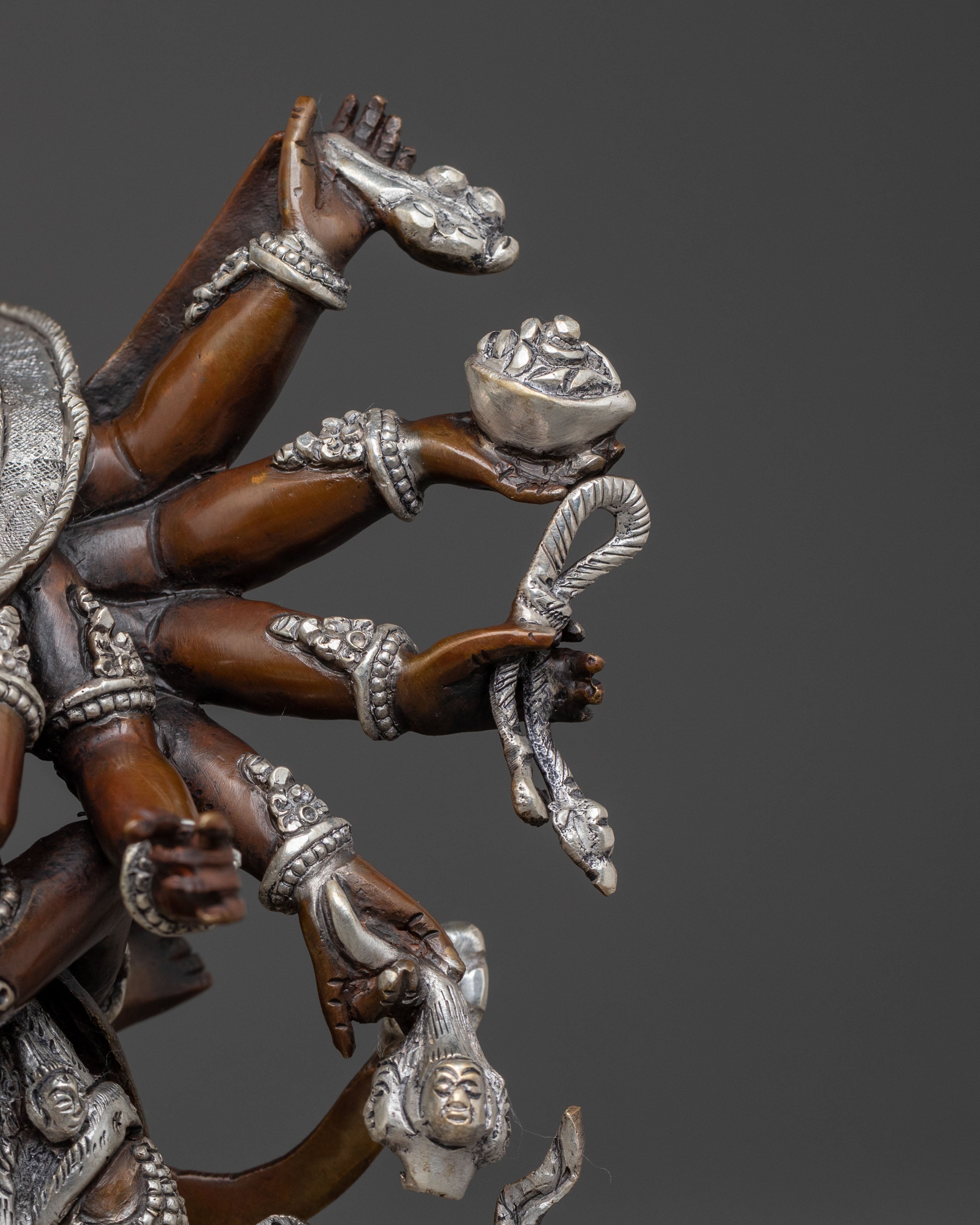 Chakrasambhara Spiritual Statue: Oxidized Tantric Deity