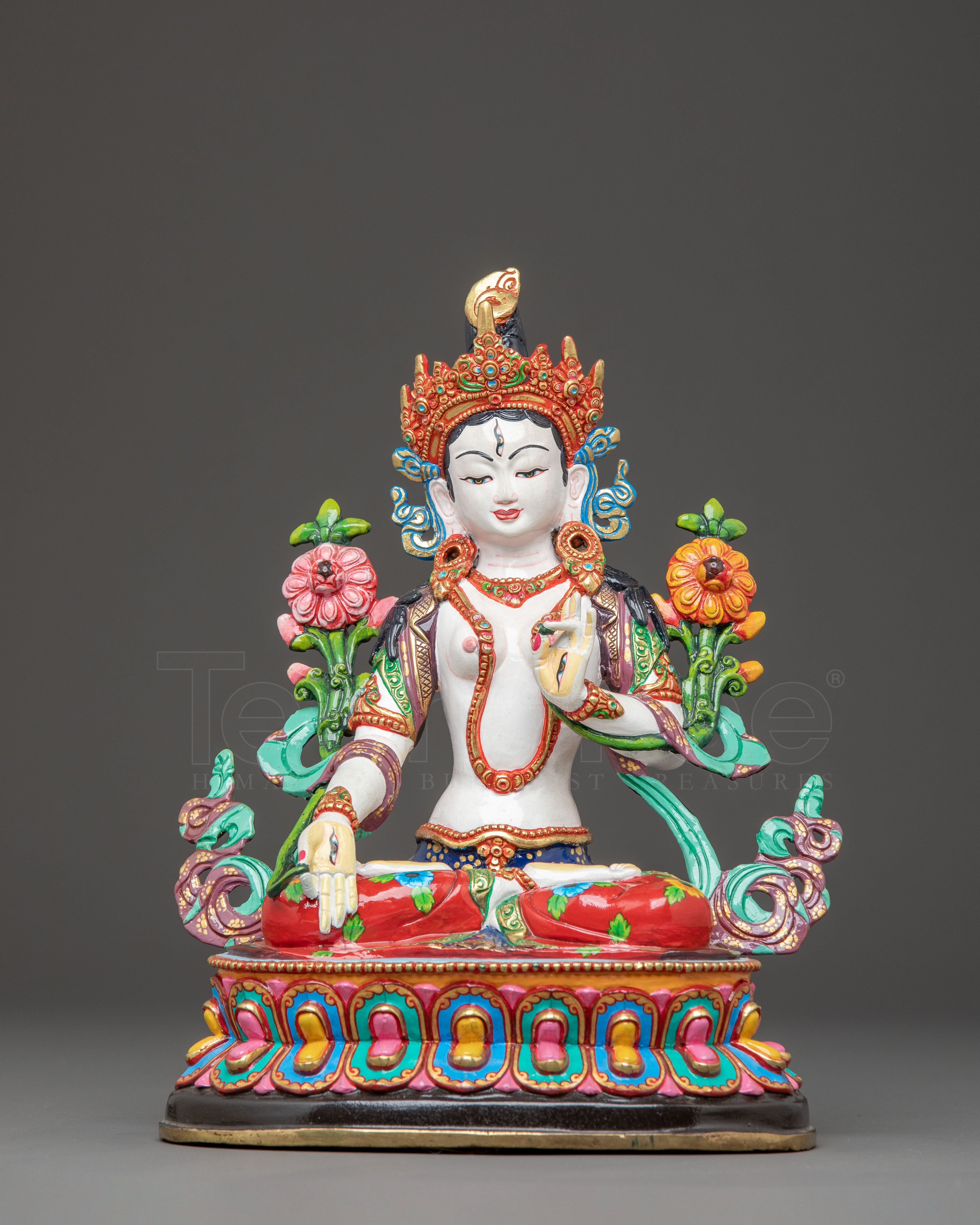 White Tara Golden Buddhist Statue