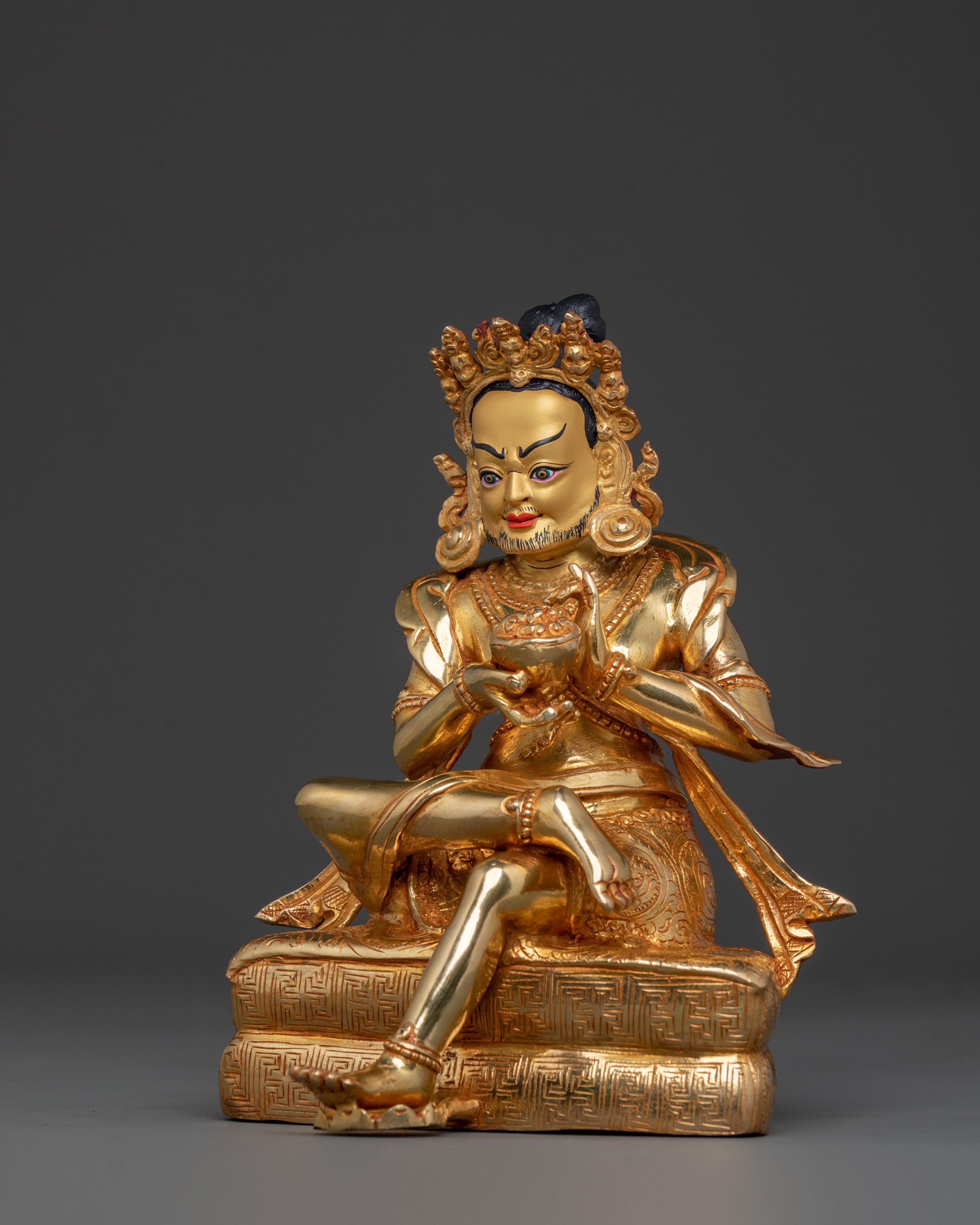 Naropa Sculpture: 24K Gold Gilded Buddhist Master