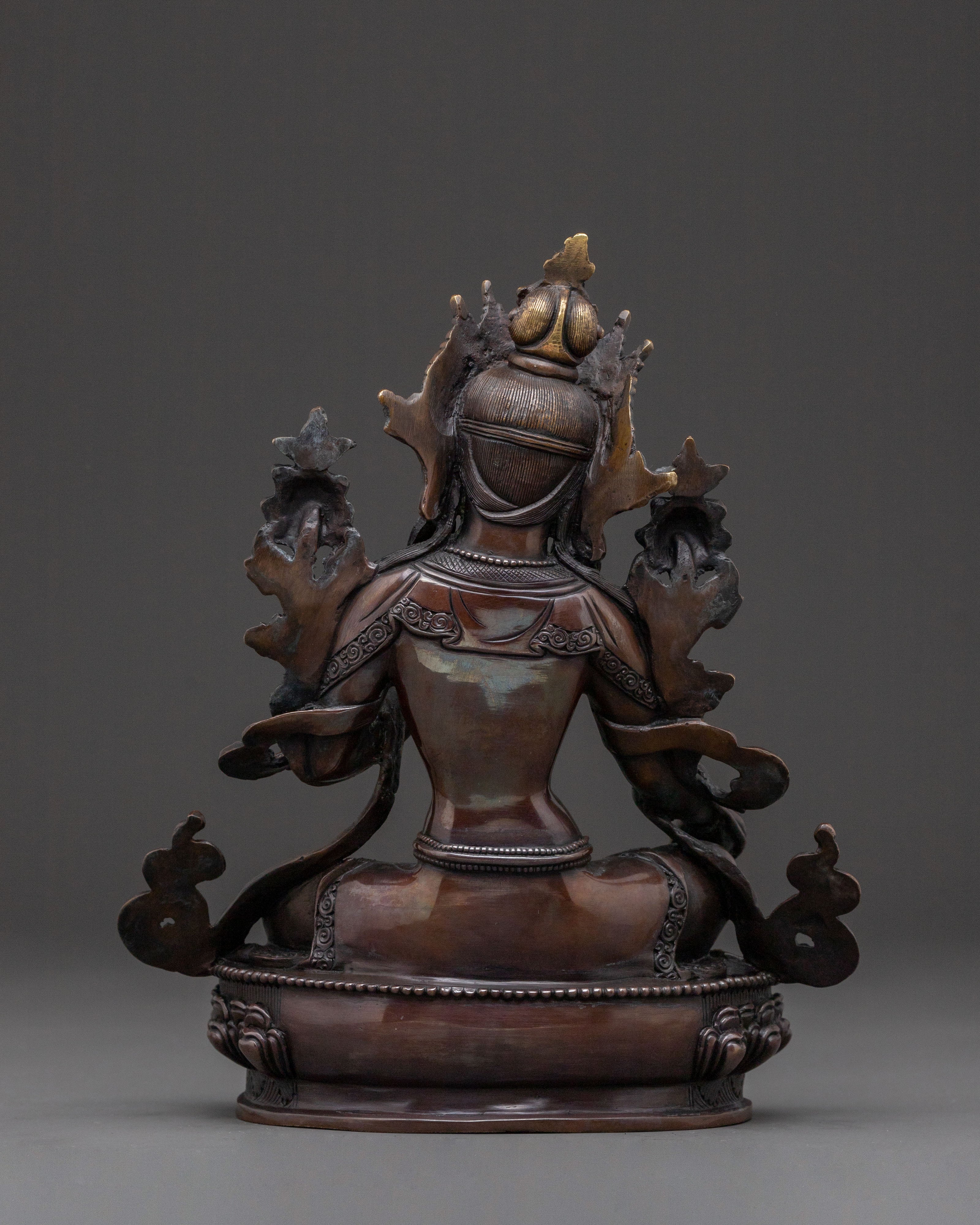Golden Green Tara Statue: Mother of Liberation