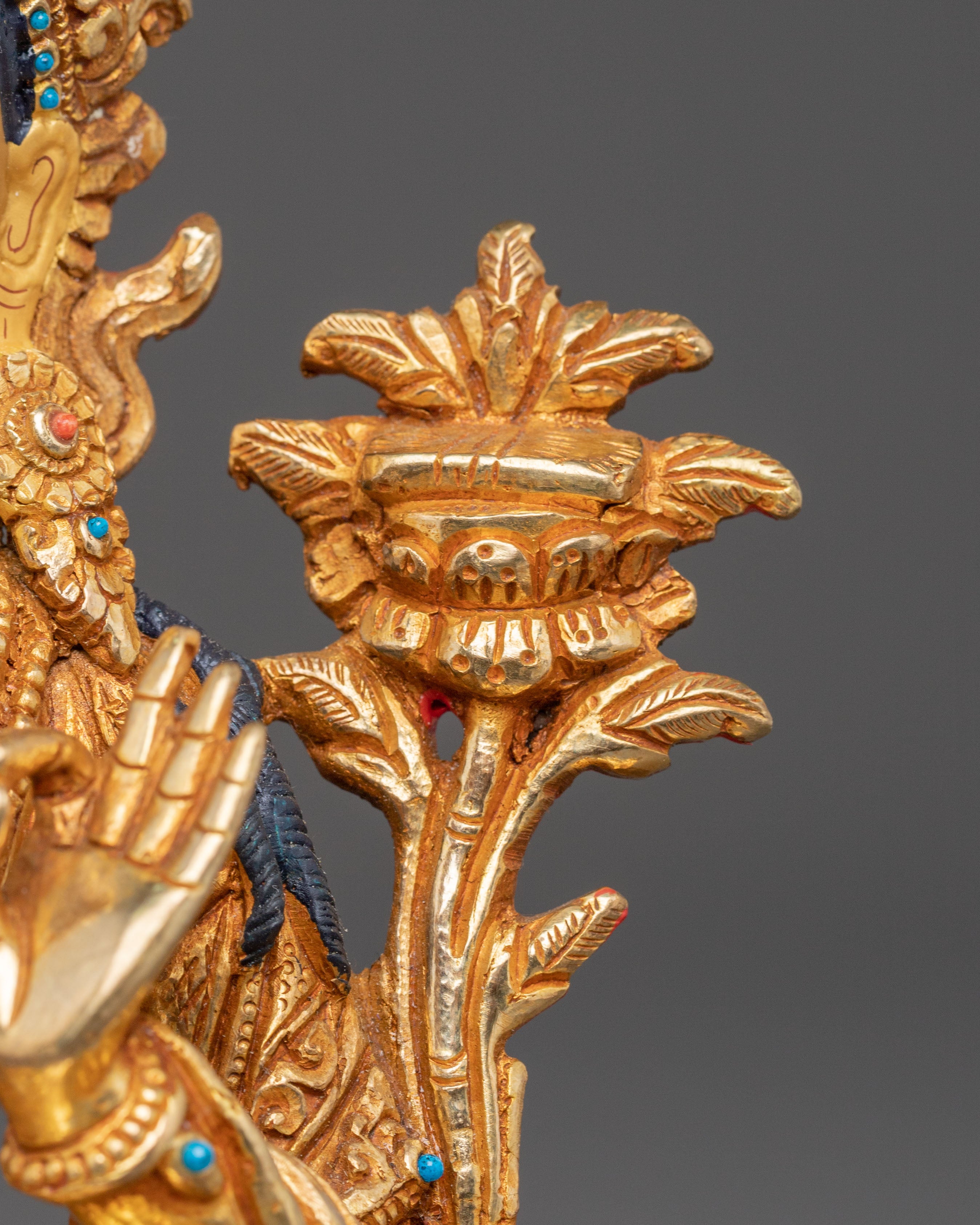 Manjushri Handmade Golden Statue | Tibetan Deity of Wisdom