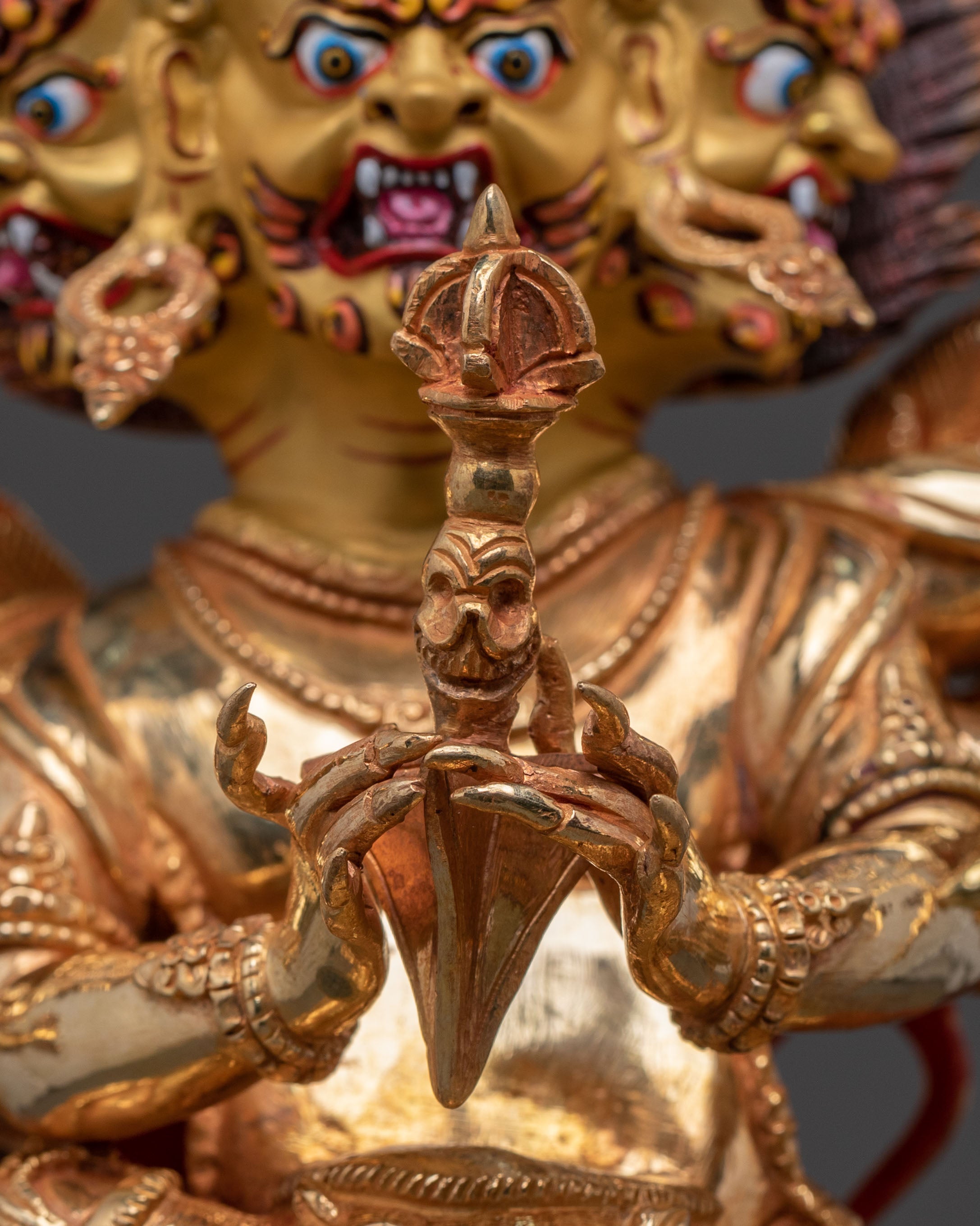 Vajrakilaya Statue – Handcrafted 24K Gold Gilded