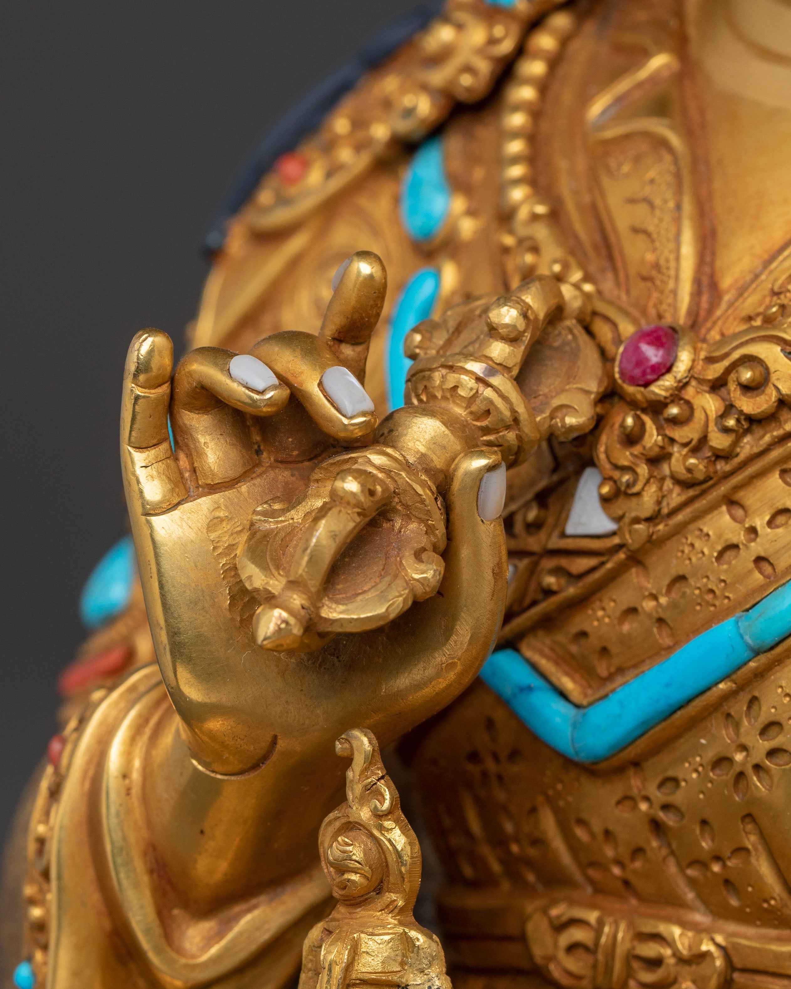 Guru Tsokye Dorje Spiritual Statue | 24k Gold Gilded Figure