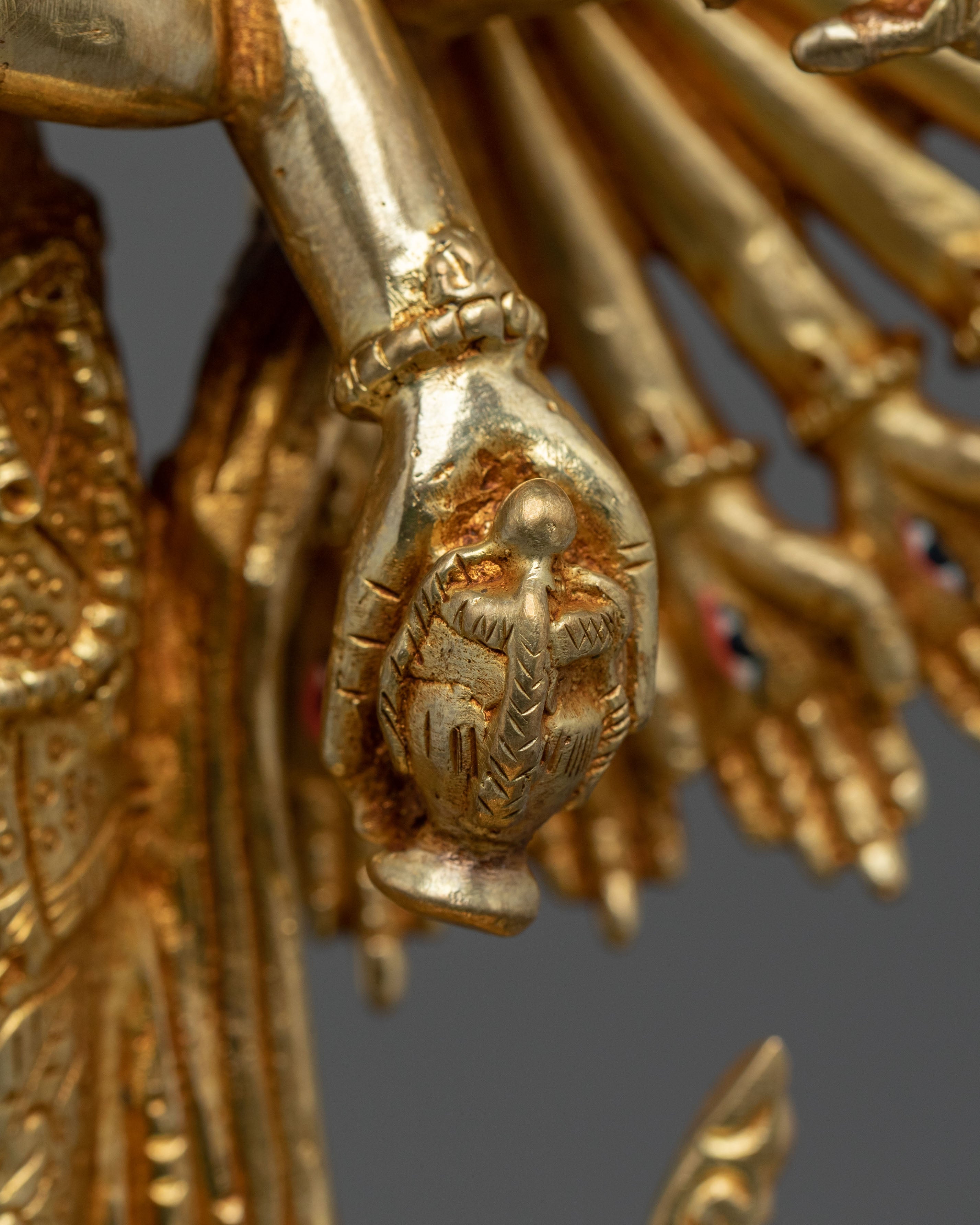 1000 Armed Chenrezig Spiritual Sculpture with 24K Gold Gilded