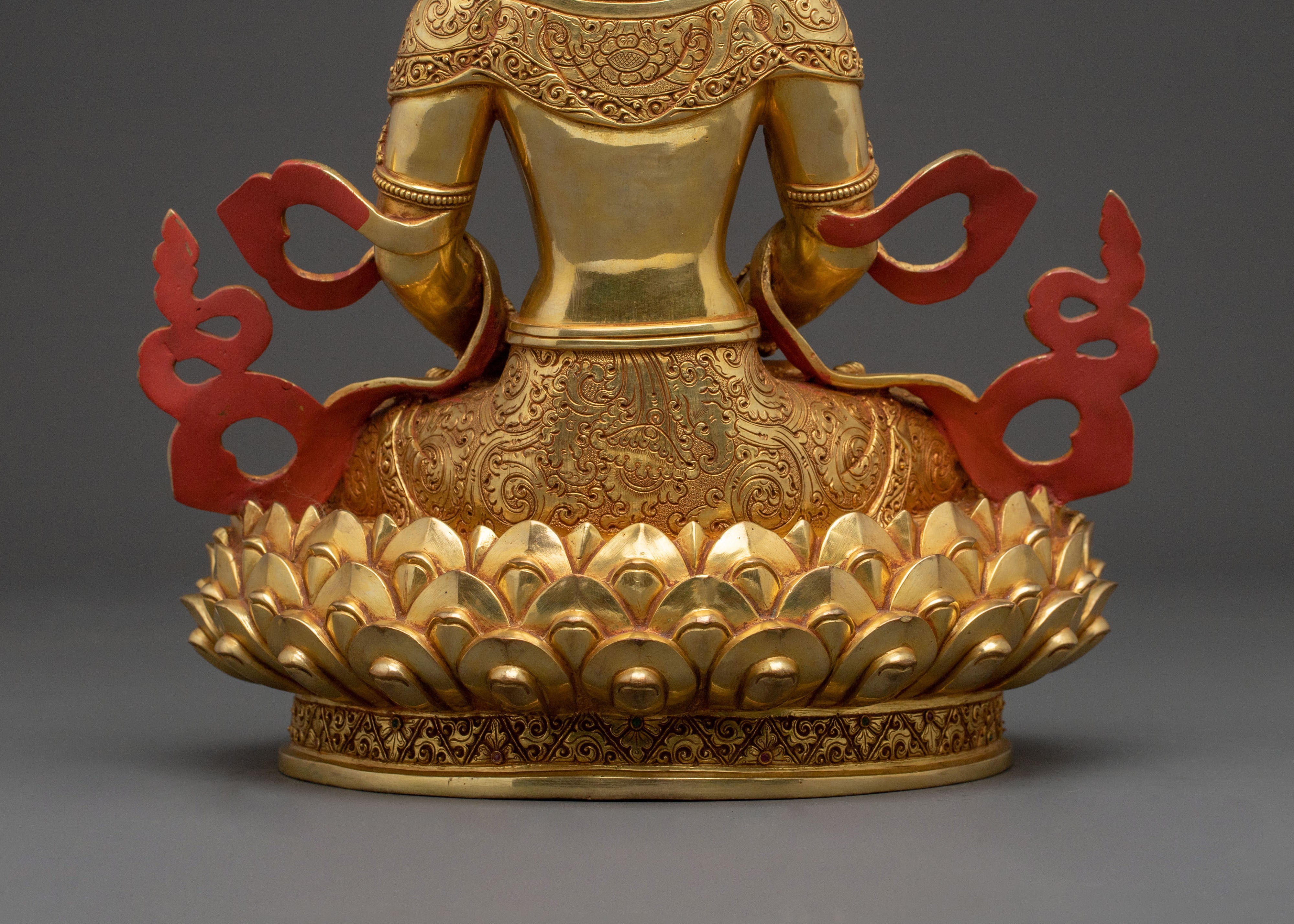 Golden Amitayus Blessing Statue |  Eternal Life