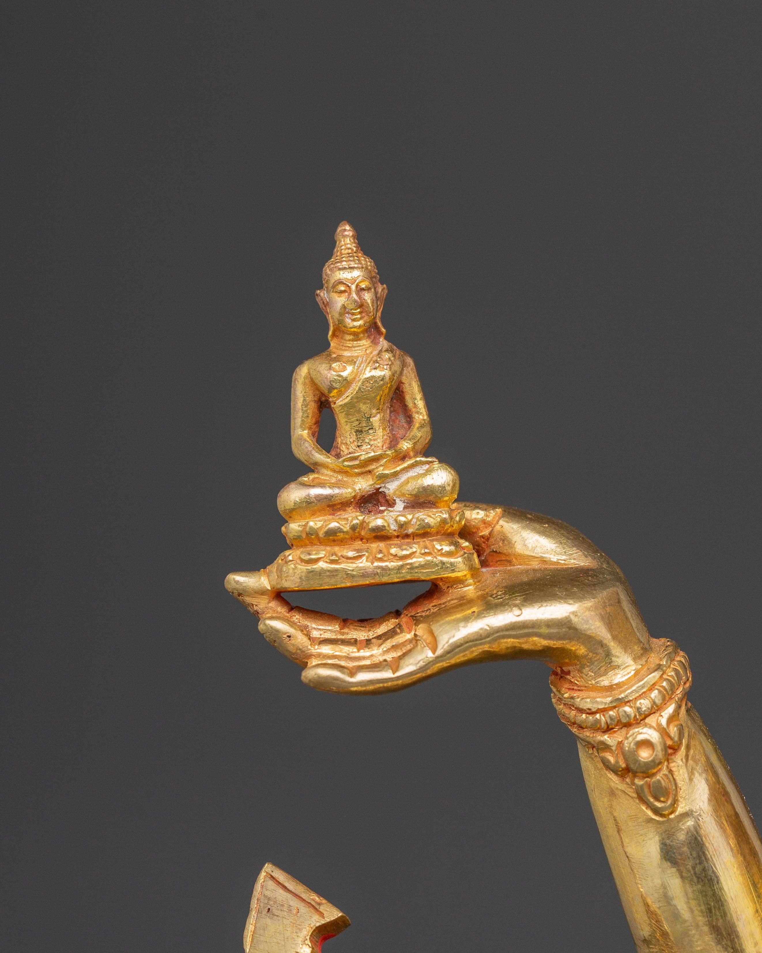 Namgyalma: Golden Handmade Statue | 24K Gold Gilded for Meditation