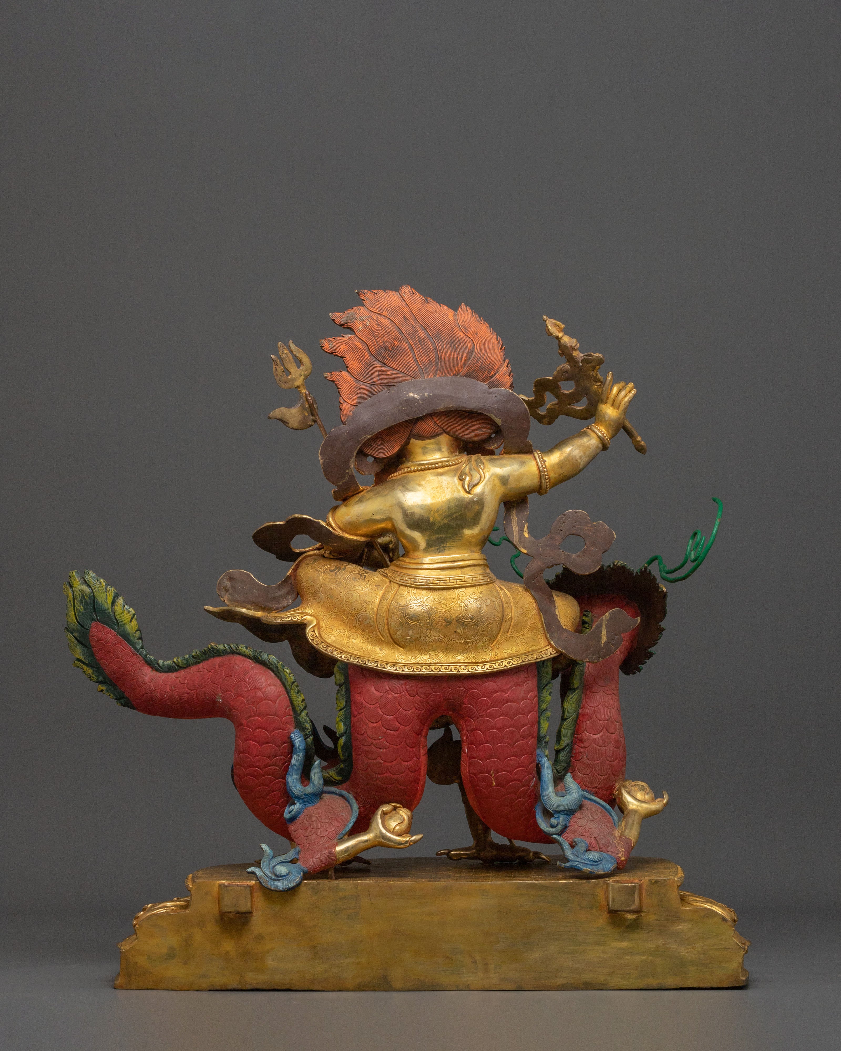 White Dzambhala Statue | 24K Gold Gilded Figurine