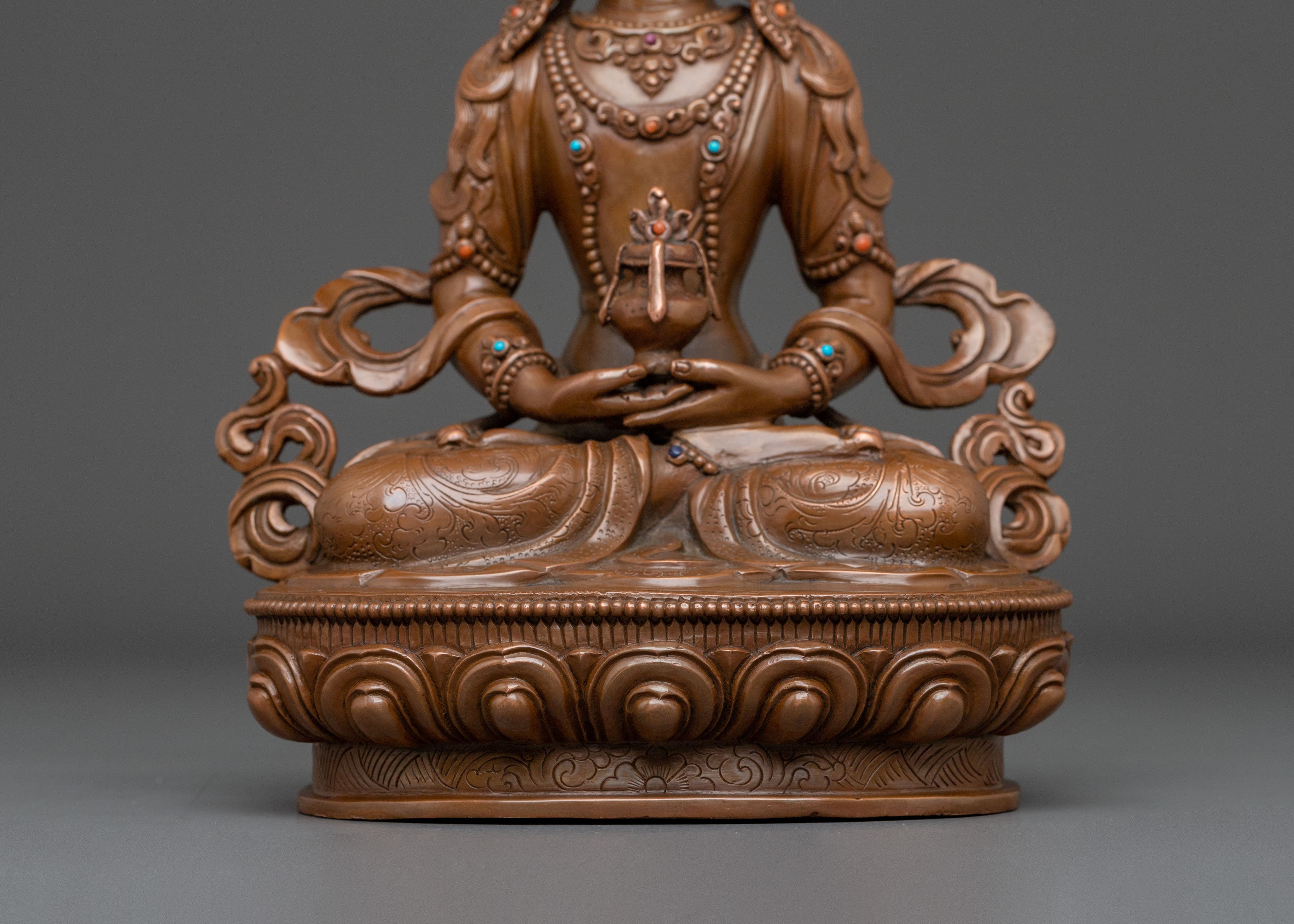 Amitayus Statue | Handcrafted Oxidized Copper Figurine