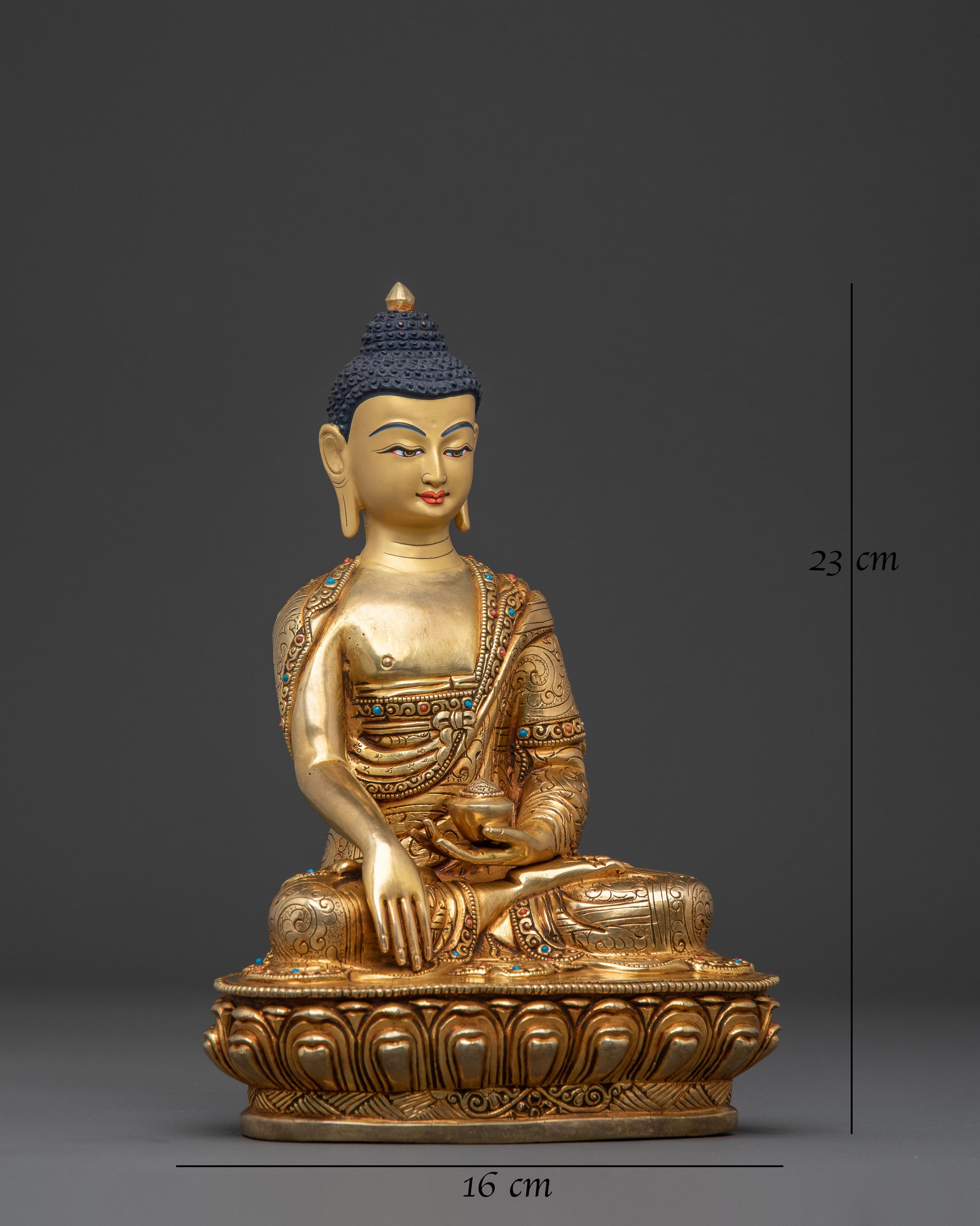 Shakyamuni Buddha Traditional Handcrafted Statue – Serene Gilded Copper