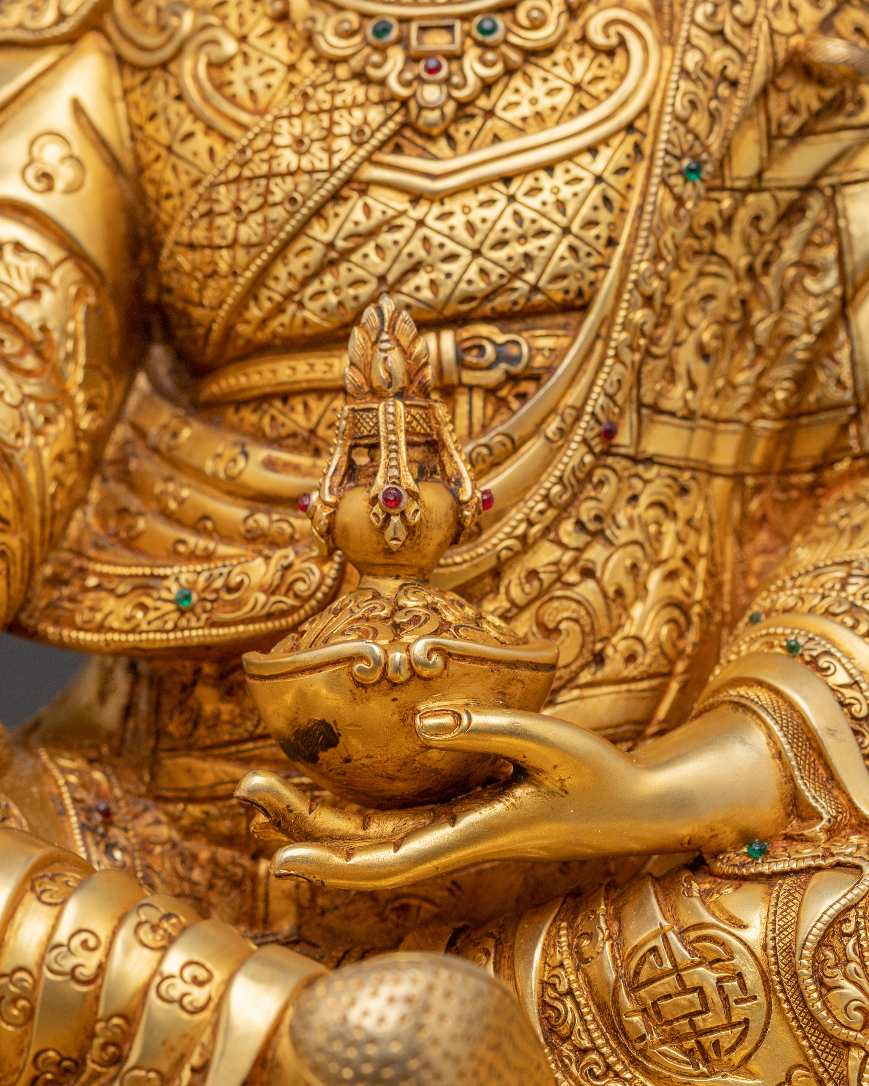 Handmade Copper Guru Rinpoche Statue | Tibetan Tantric Master Sculpture