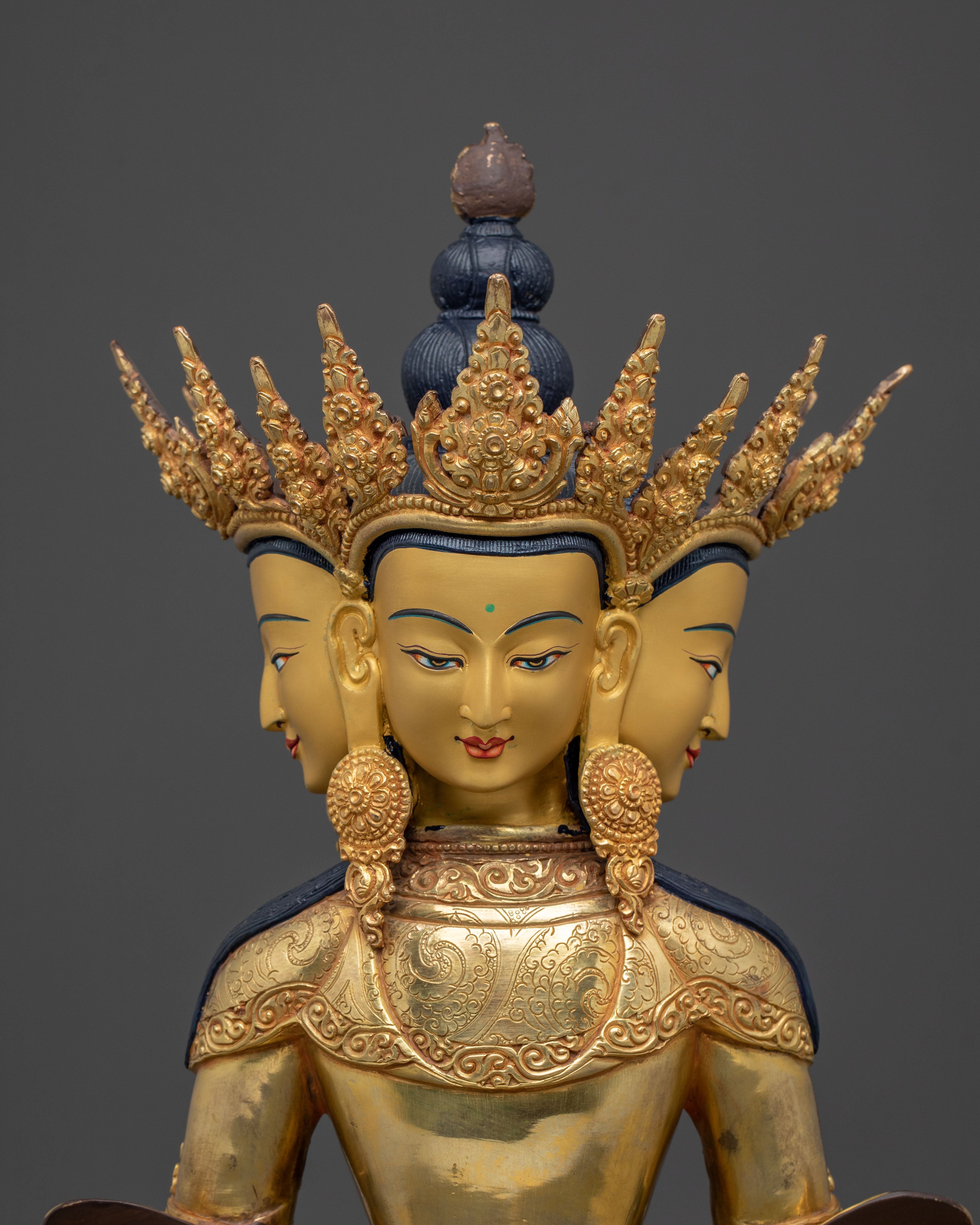 Three-Headed Vairocana Statue | Altar Home Decor