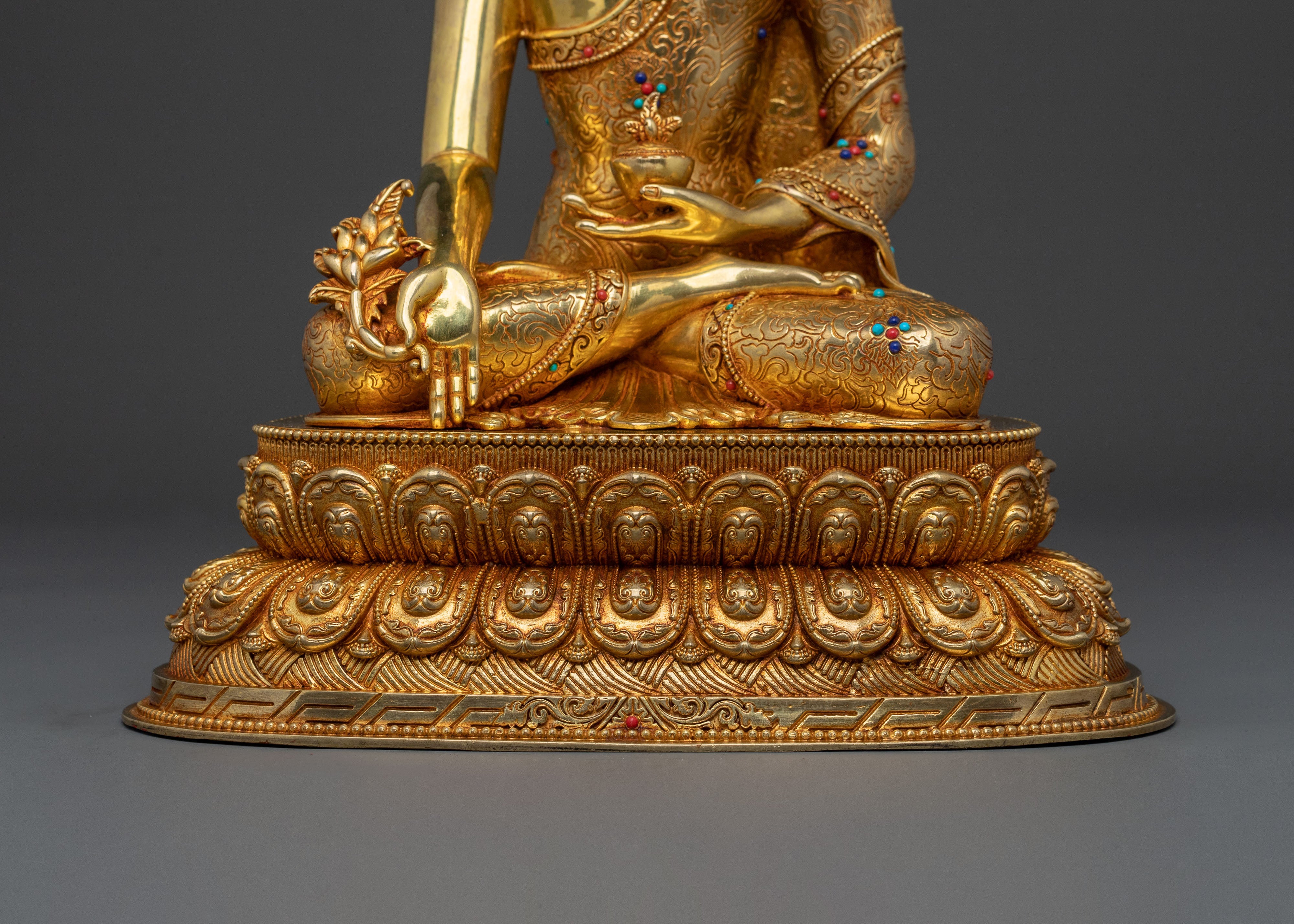 Lord of Lapis Lazuli Medicine Buddha | 24K Gold Gilded