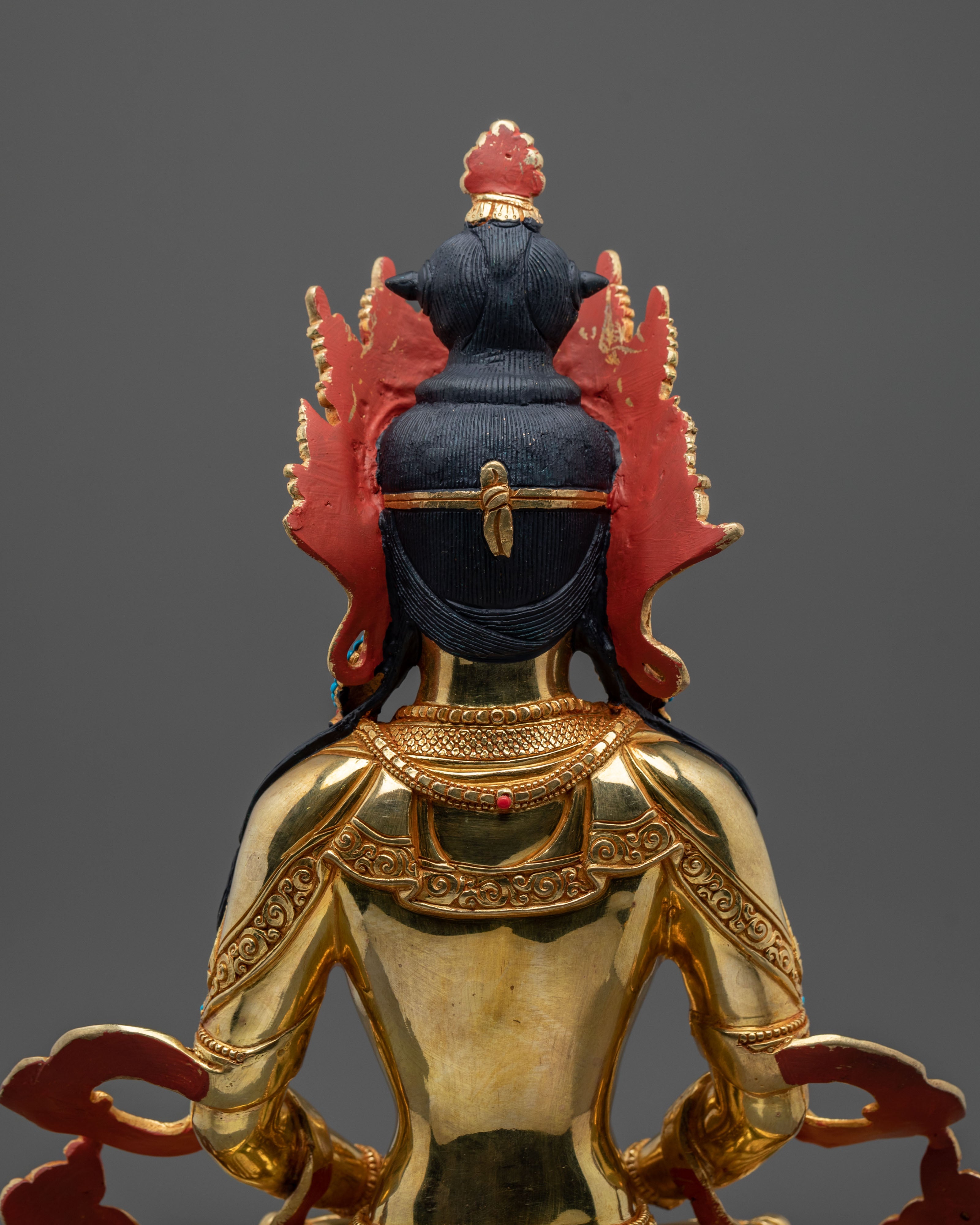 Amitayus Buddha Statue | 24K Gold Gilded Figurine