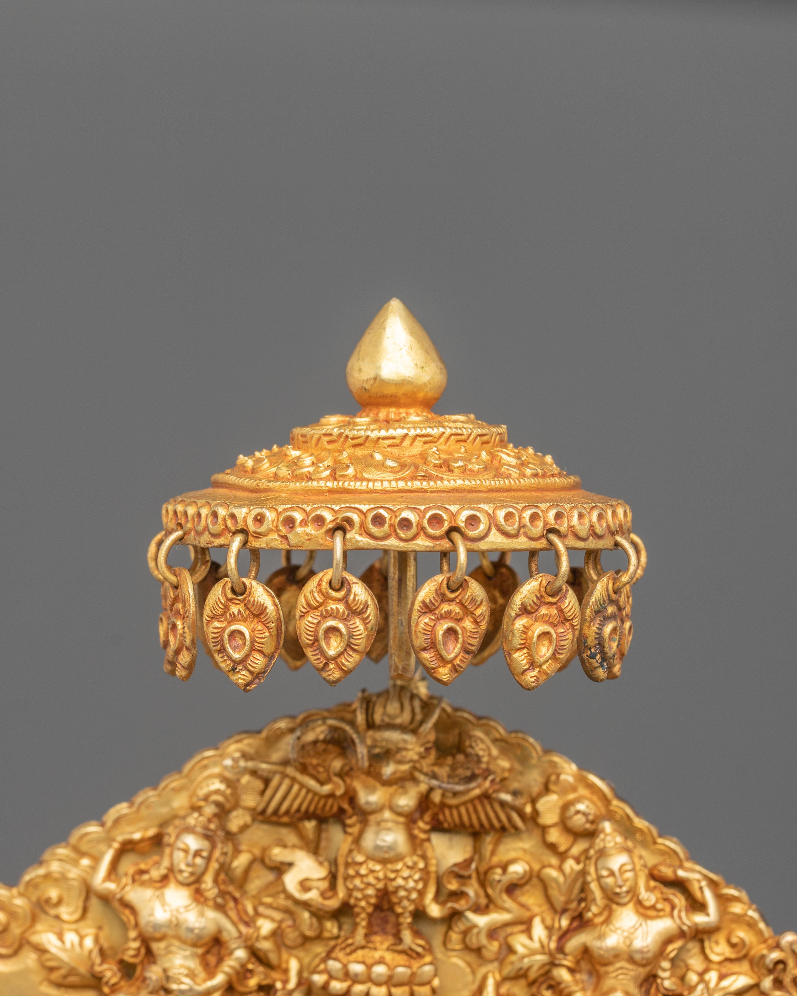 Sacred Throne – 24K Gold Gilded Copper Stature